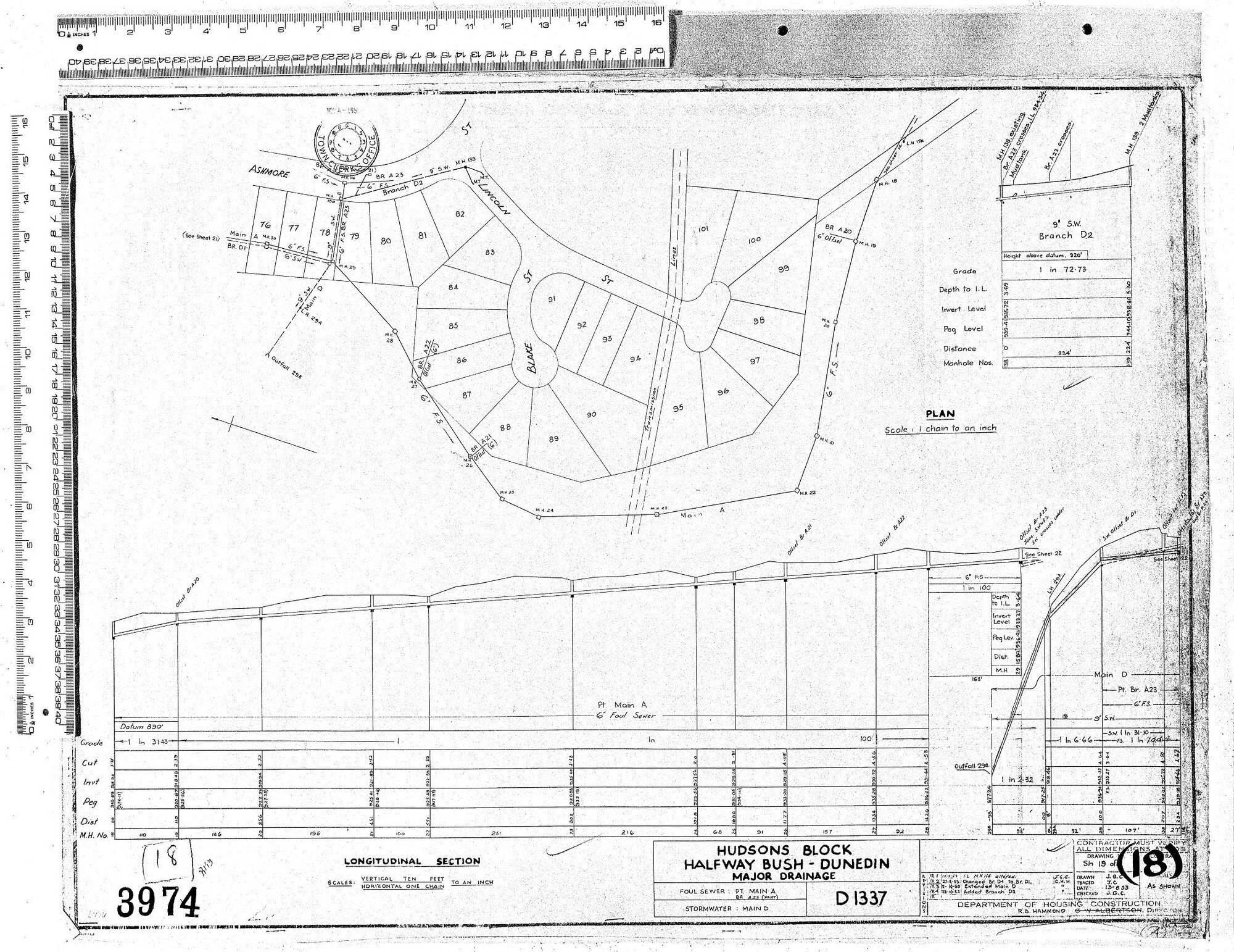 HUDSONS BLOCK HALFWAY BUSH &ndash; DUNEDIN &ndash; MAJOR DRAINAGE