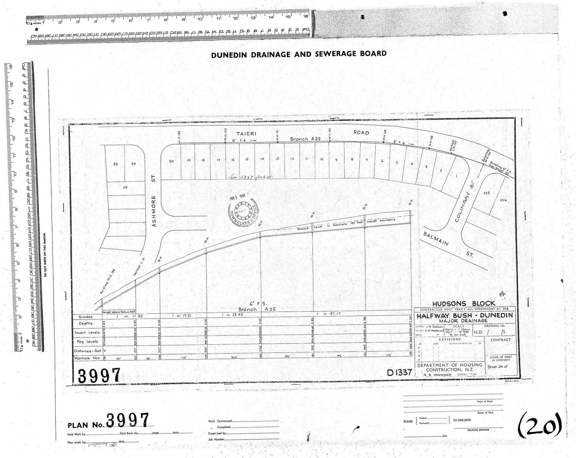 HUDSONS BLOCK HALFWAY BUSH &ndash; DUNEDIN &ndash; MAJOR DRAINAGE