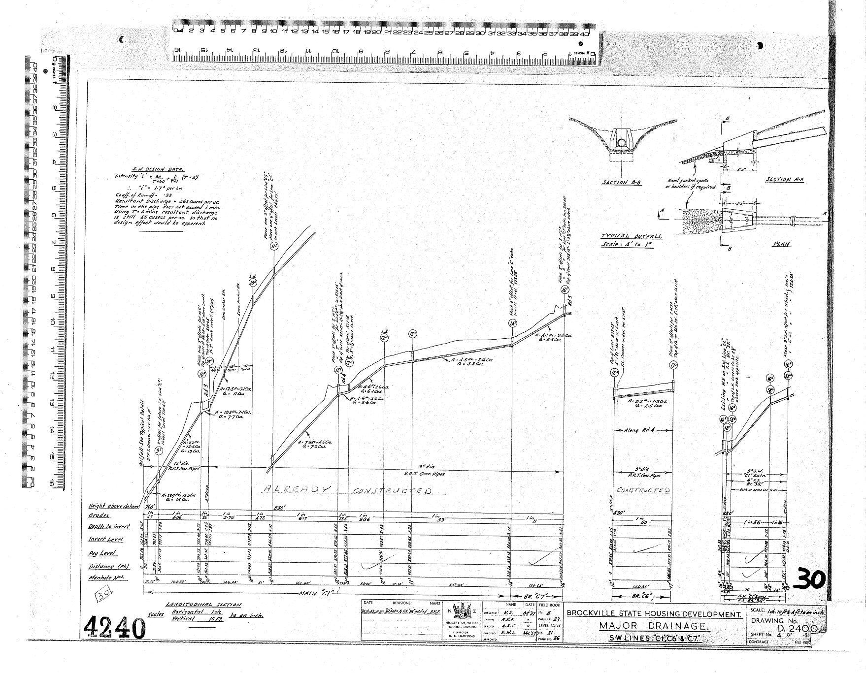 BROCKVILLE STATE HOUSING DEVELOPMENT &ndash; MAJOR DRAINAGE &ndash; S.W. LINES ''C1'', ''C6'' &amp; ''C7''