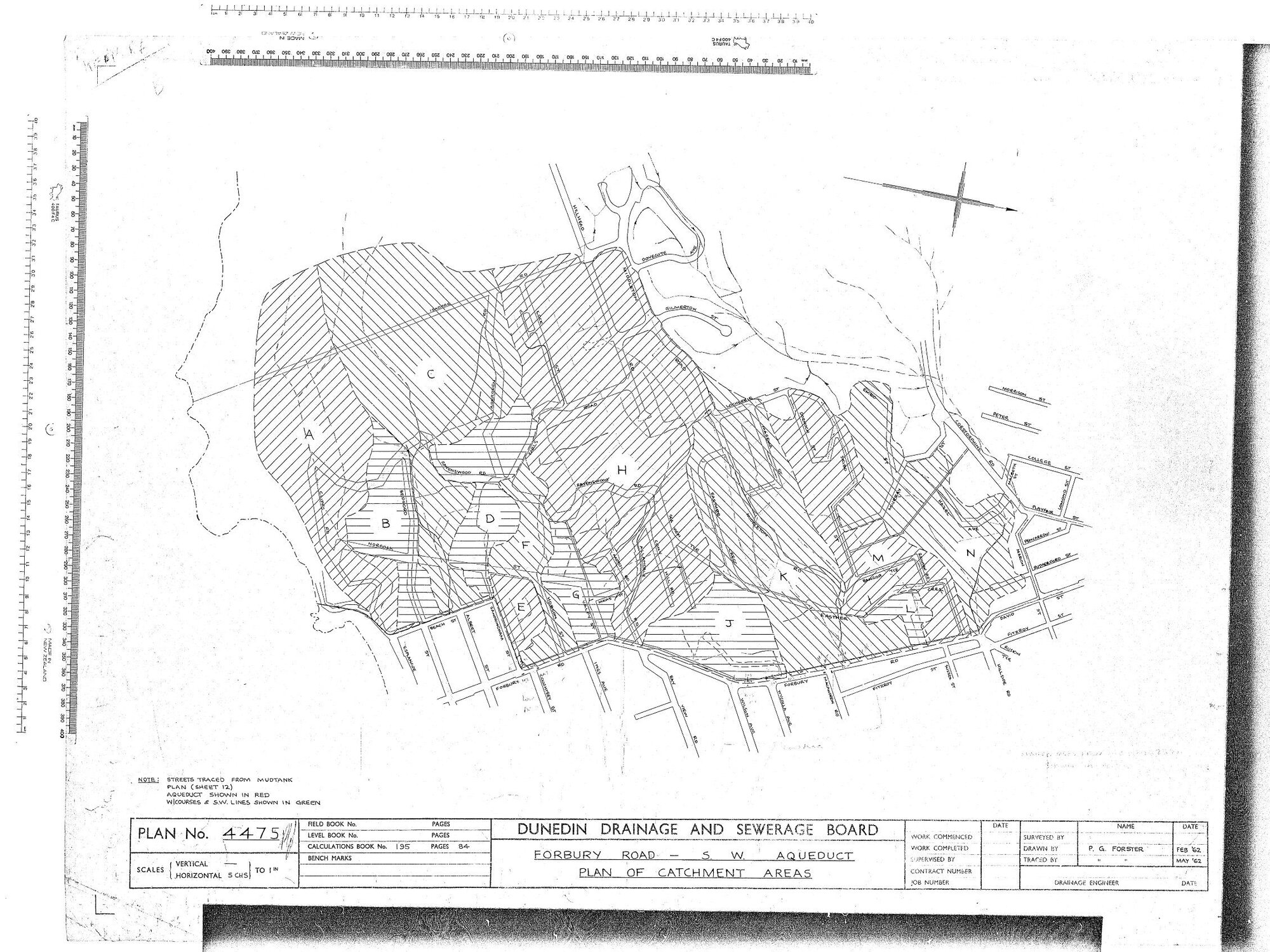 FORBURY ROAD &ndash; S.W. AQUEDUCT &ndash; PLAN OF CATCHMENT AREAS