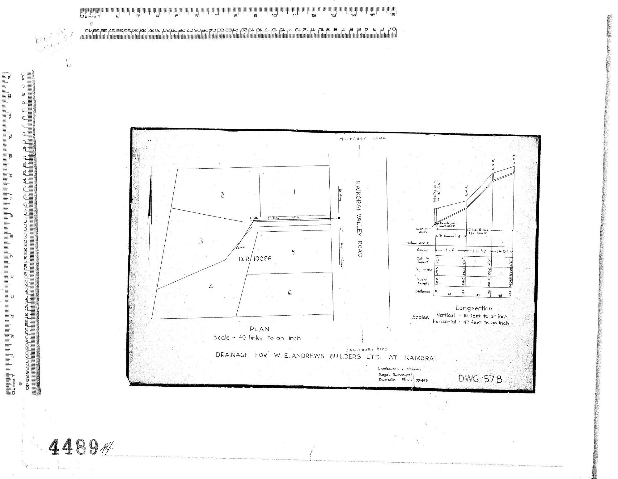 DRAINAGE FOR W.E. ANDREWS BUILDERS LTD. AT KAIKORAI