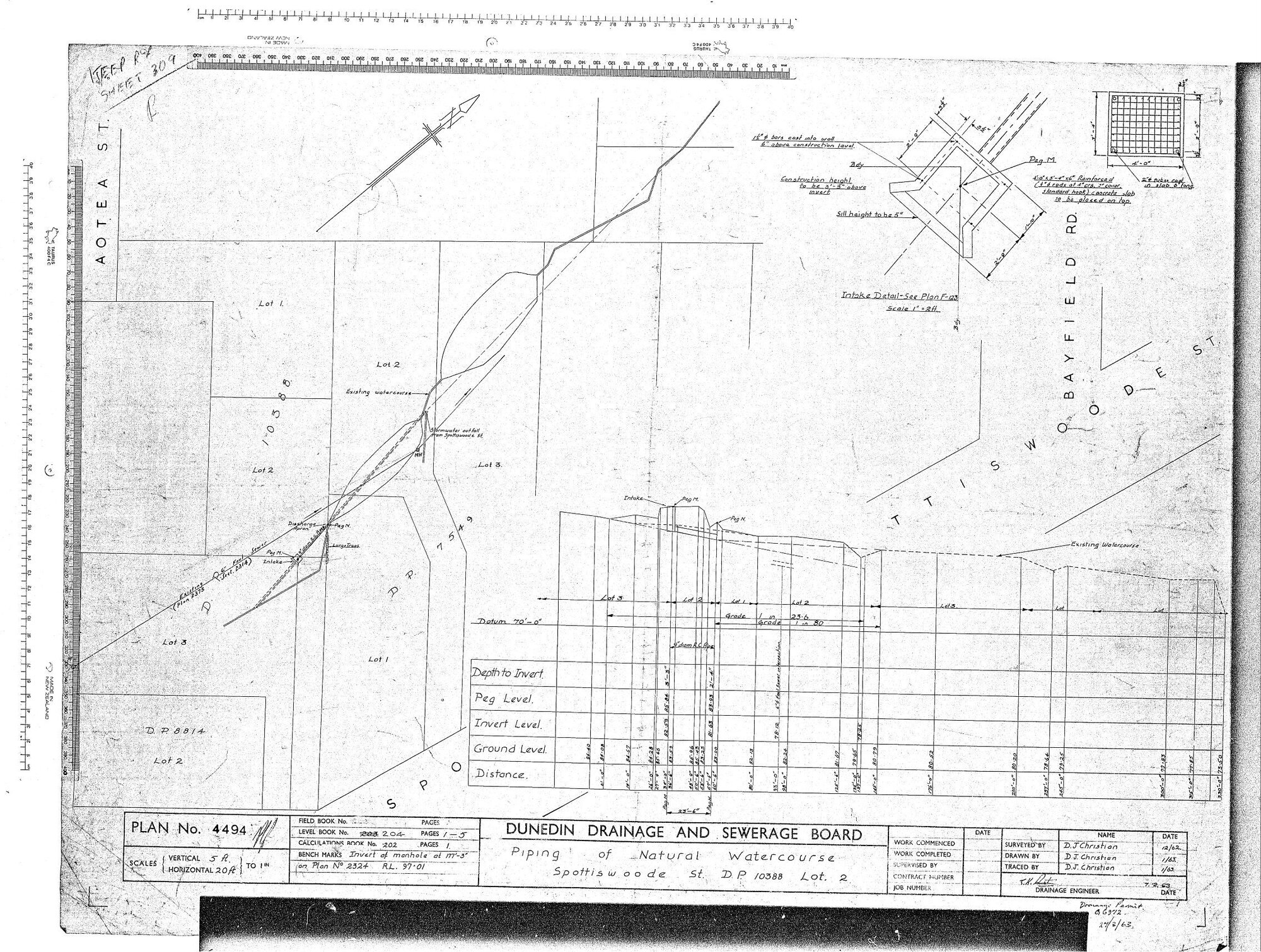 PIPING OF NATURAL WATERCOURSE - SPOTTISWOODE ST. DP 10388 LOT. 2.