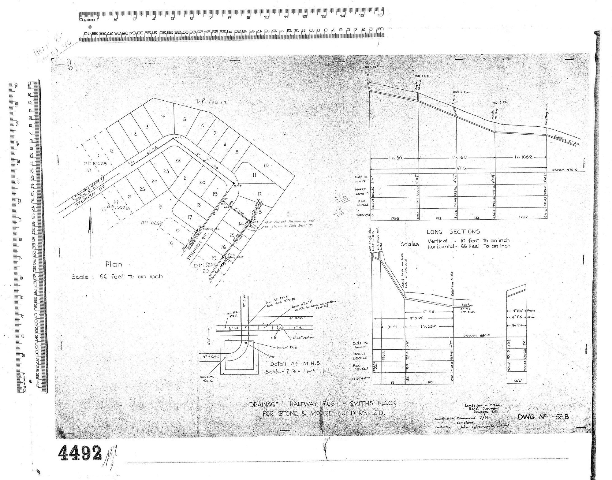 DRAINAGE - HALFWAY BUSH - SMITHS BLOCK FOR STONE &amp; MOORE BUILDERS LTD
