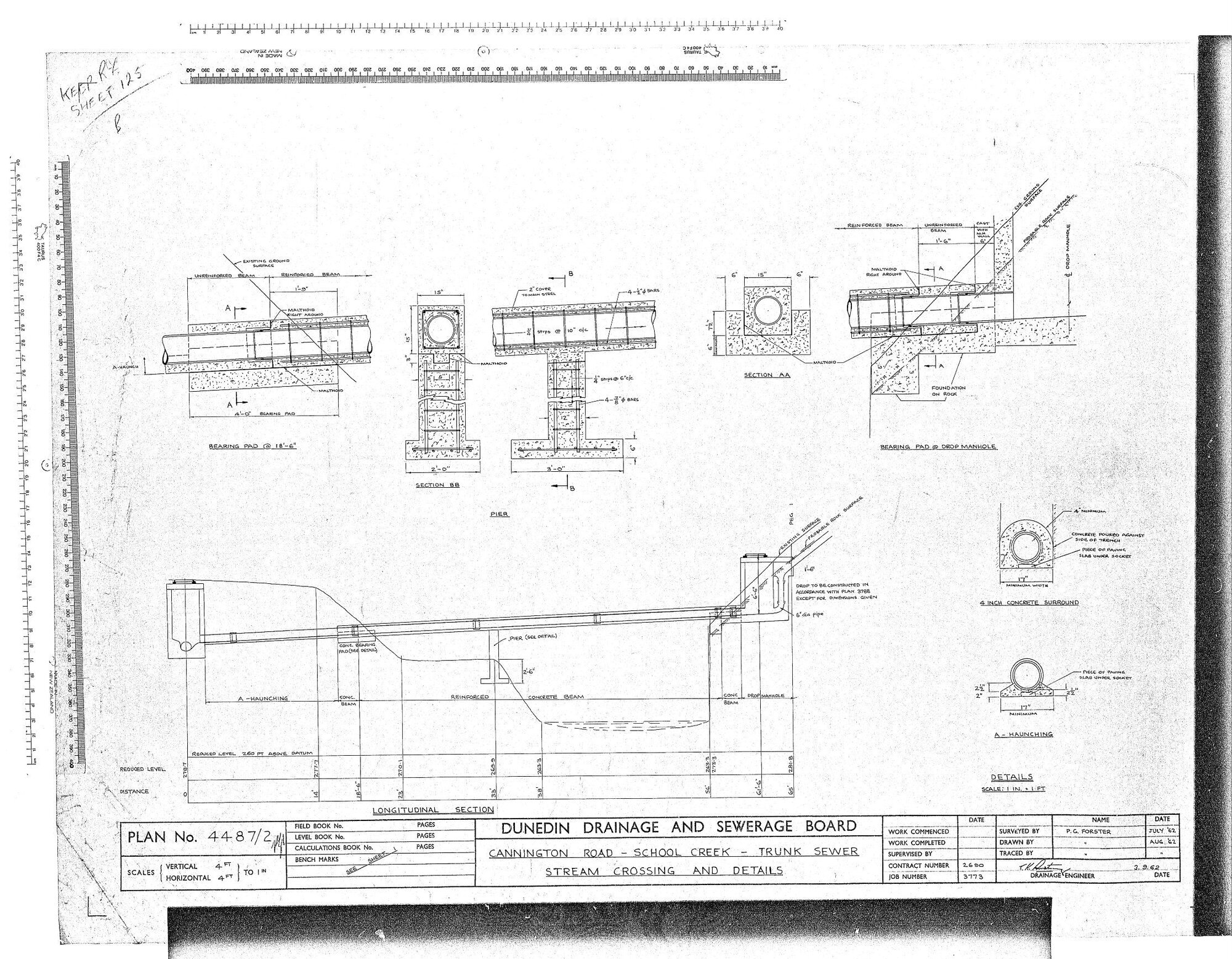 CANNINGTON ROAD - SCHOOL CREEK - TRUNK SEWER STREAM CROSSING AND DETAILS
