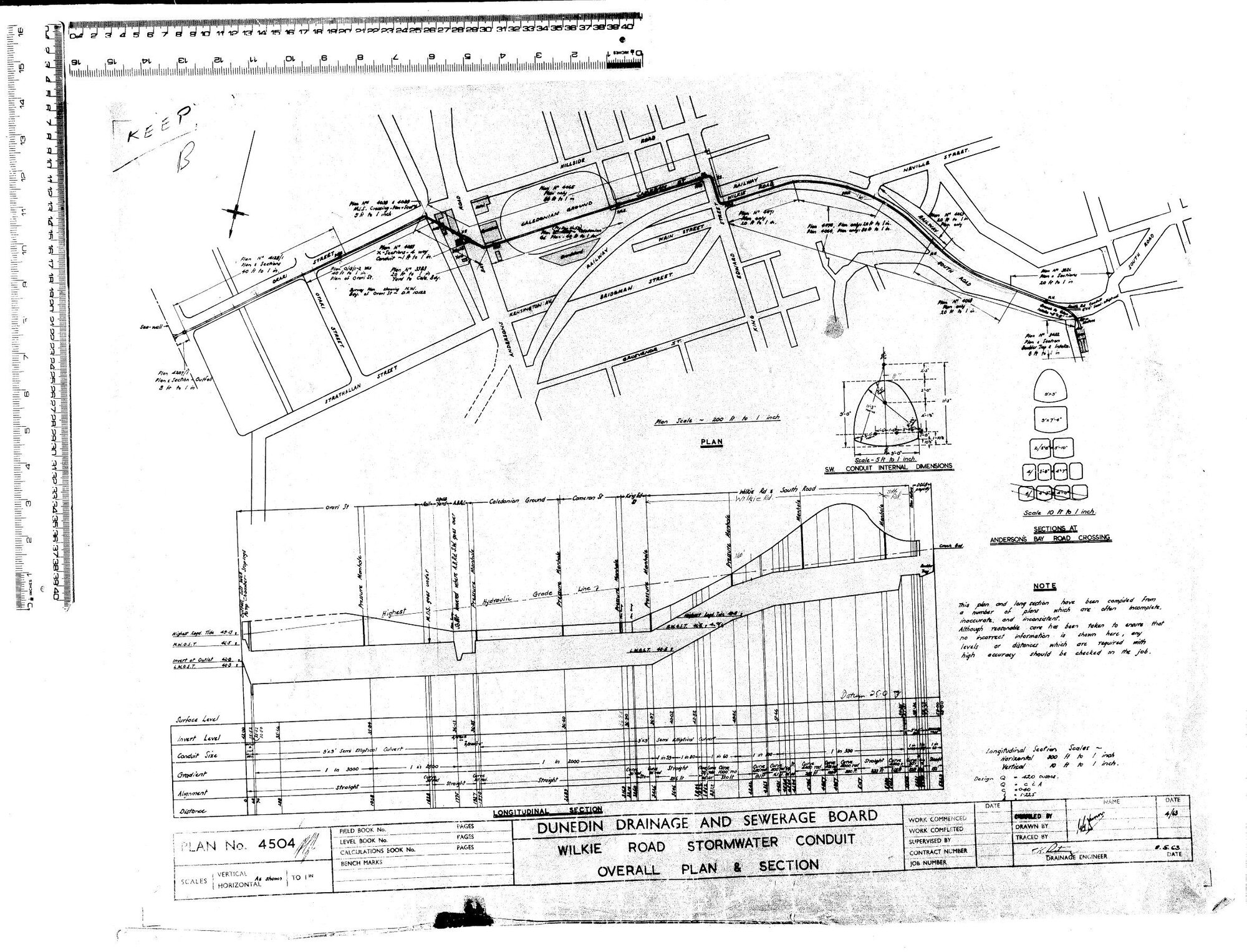 WILKIE ROAD STORMWATER CONDUIT OVERALL PLAN &amp; SECTION 