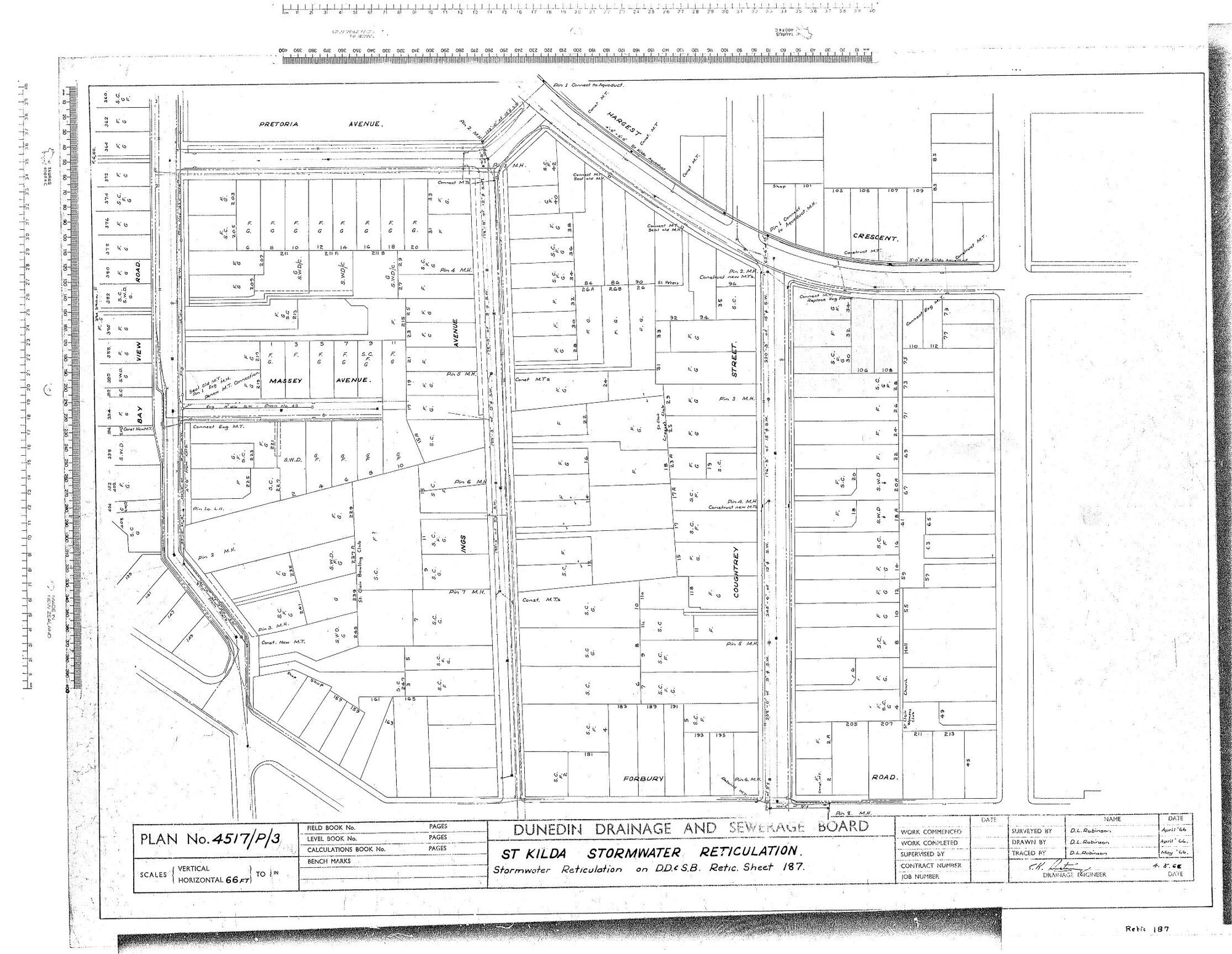 ST KILDA STORMWATER RETICULATION - STORMWATER RETICULATION ON DD &amp; SB RETIC SHEETS 187.