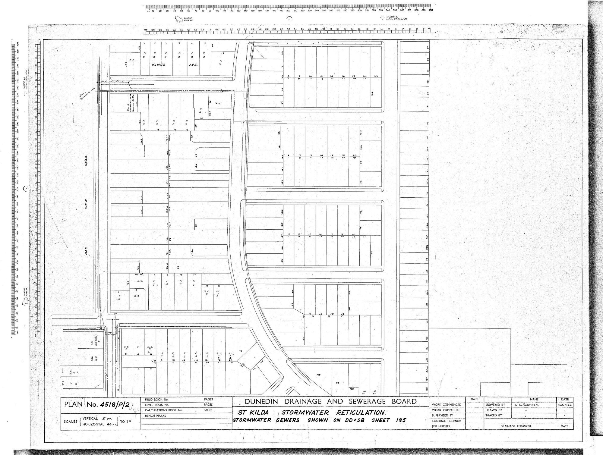 ST KILDA STORMWATER RETICULATION - STORMWATER SEWERS SHOWN ON DD &amp; SB SHEET 185