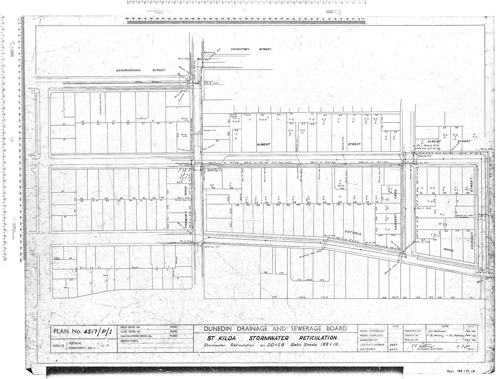 ST KILDA STORMWATER RETICULATION - STORMWATER RETICULATION ON DD &amp; SB RETIC SHEETS 188 &amp; 19.