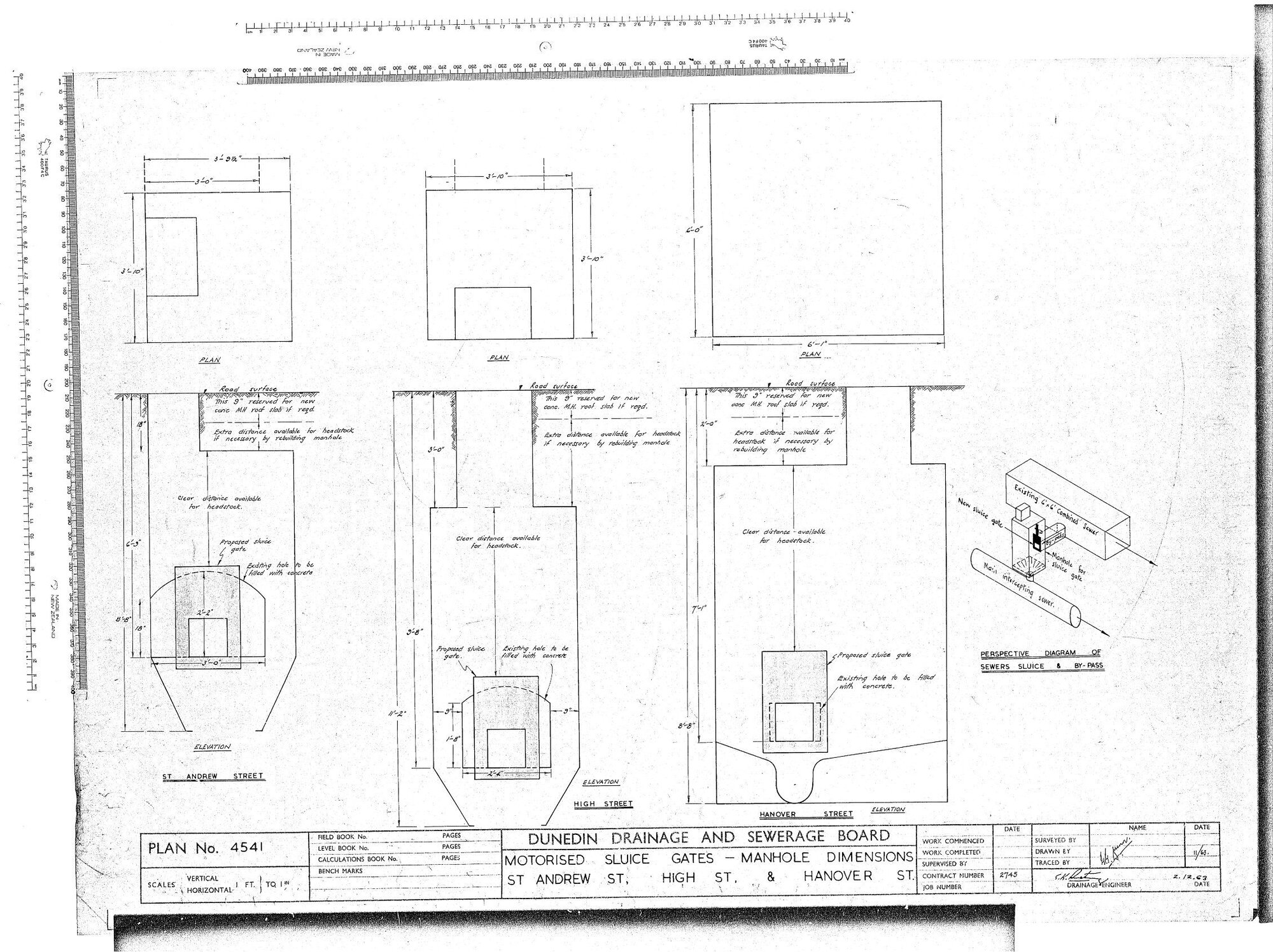 MOTORISED SLUICE GATES - MANHOLE DIMENSIONS ST ANDREW ST, HIGHT ST &amp; AND HANOVER ST