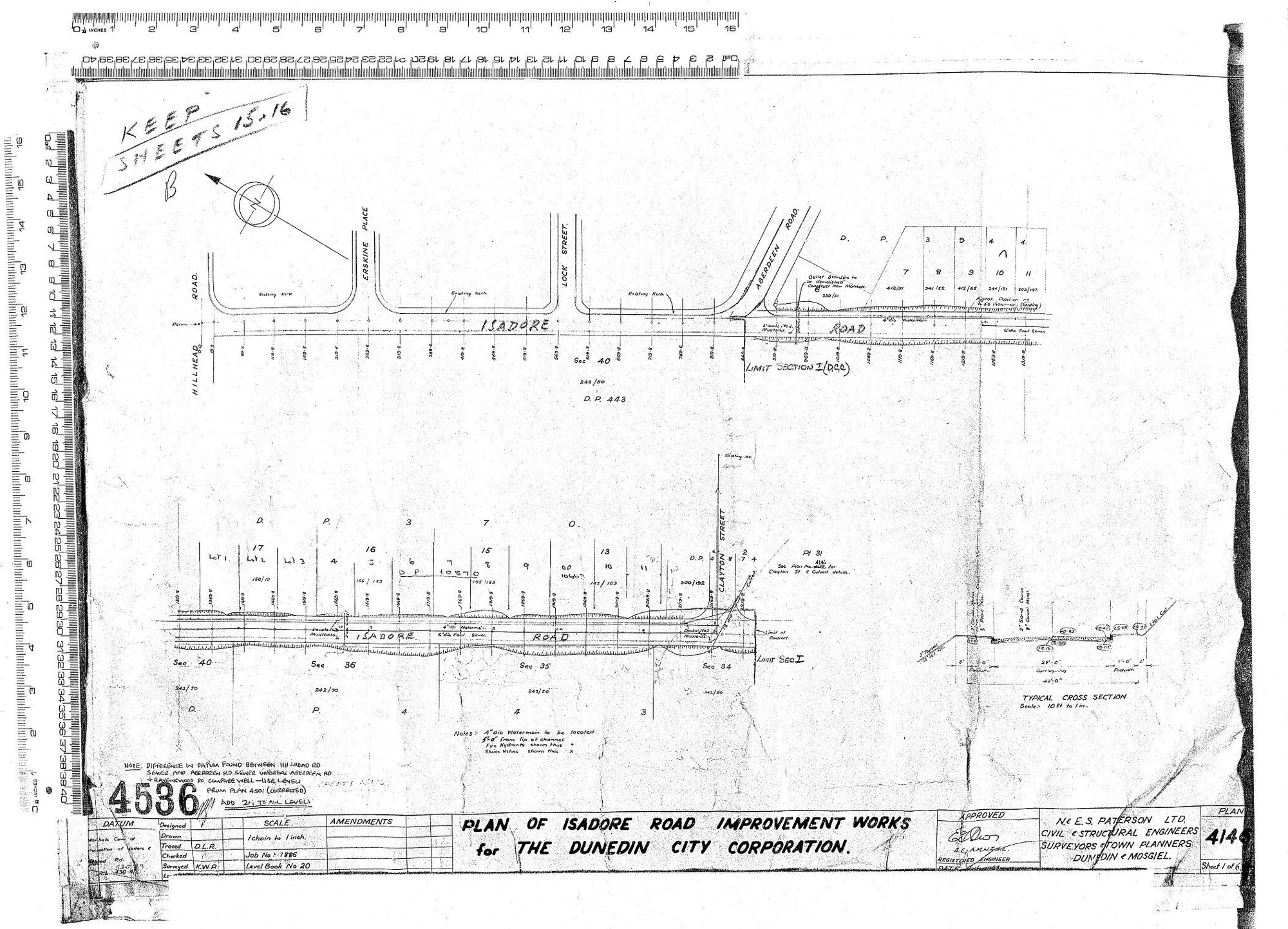 PLAN OF ISADORE ROAD IMPROVEMENT WORKS FOR THE DUNEDIN CITY CORPORATION