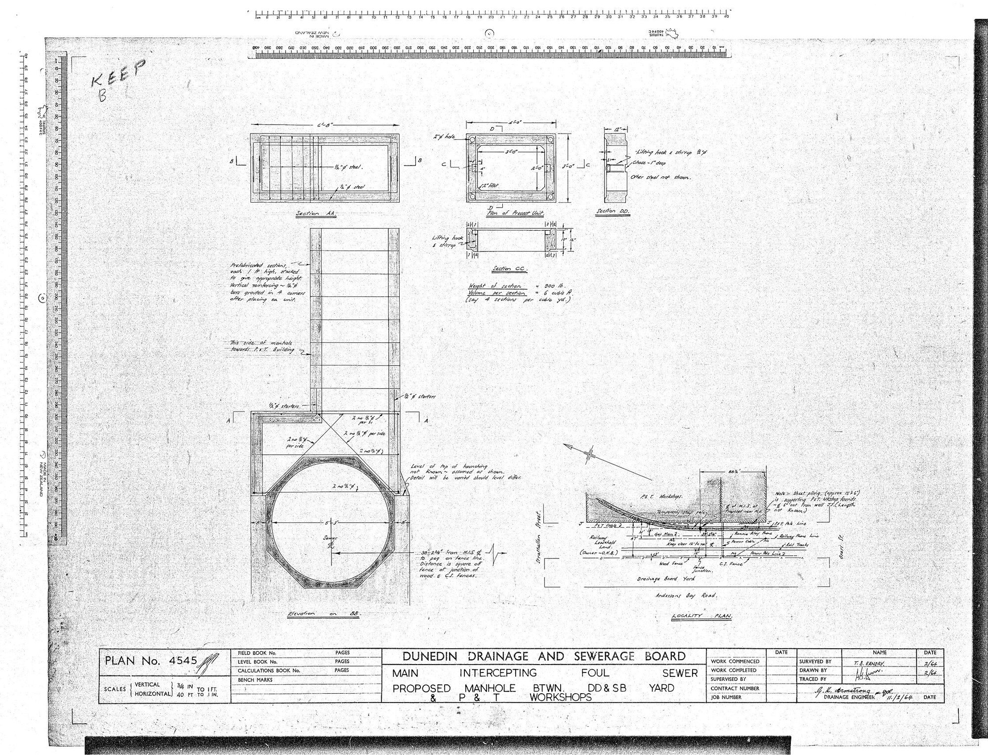 MAIN INTERCEPTING FOUL SEWER PROPOSED MANHOLE BTWN. DD &amp; SB YARD &amp; P&amp;T WORKSHOPS