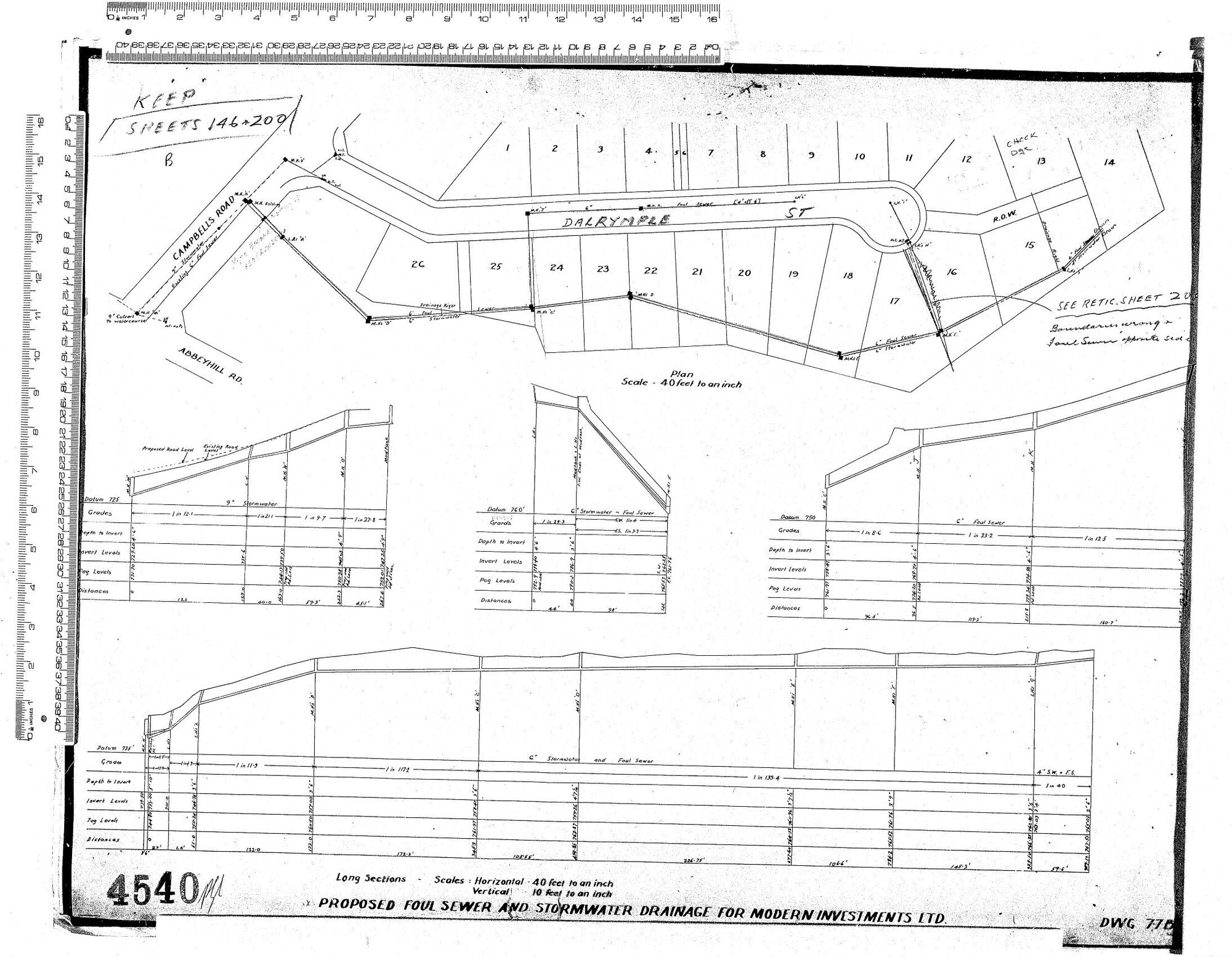 PROPOSED FOUL SEWER AND STORMWATER DRAINAGE FOR MODERN INVESTMENTS LTD