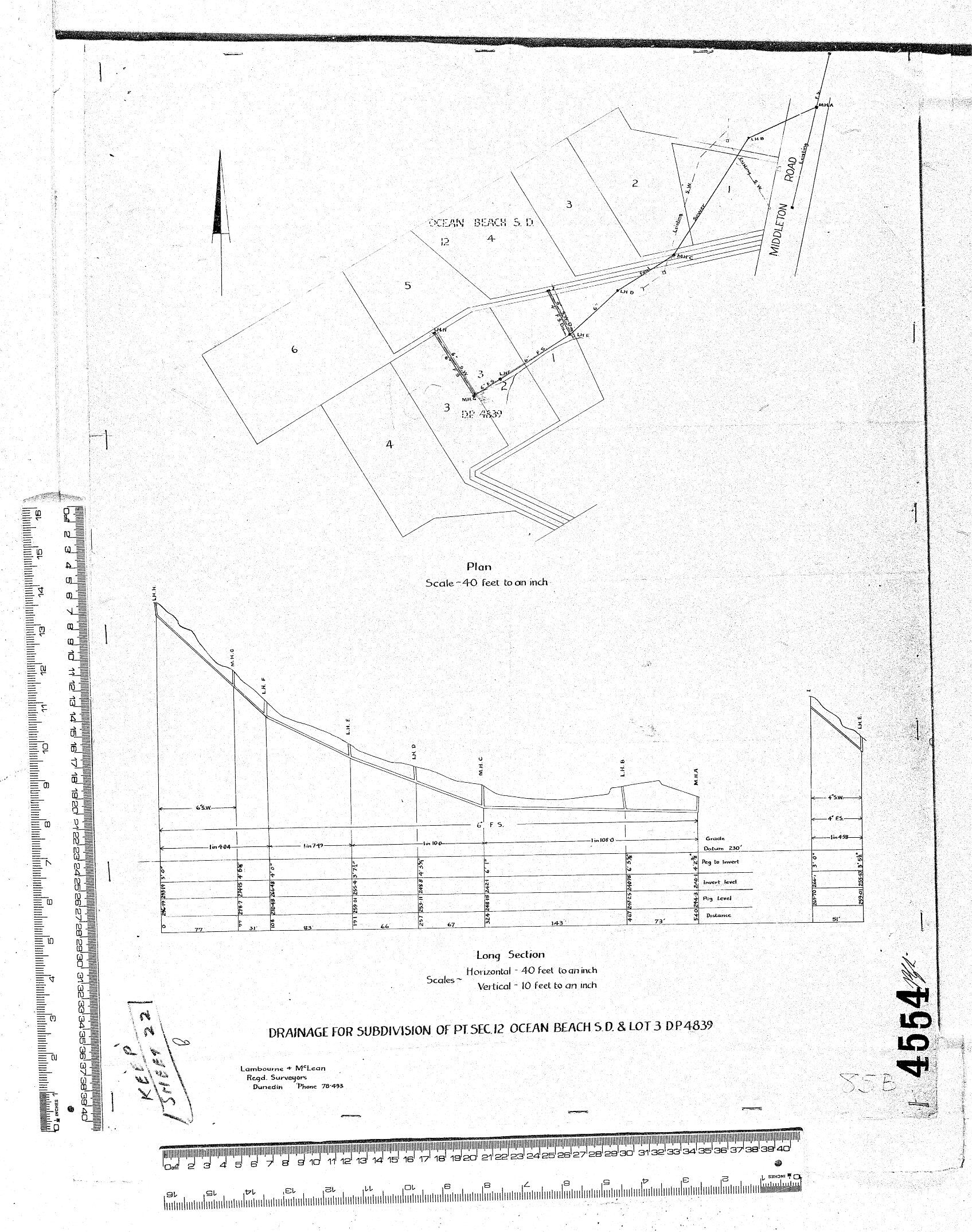 DRAINAGE FOR SUBDIVISION OF PT. SEC. 12 OCEAN BEACH S.D. &amp; LOT 3 D.P. 4839