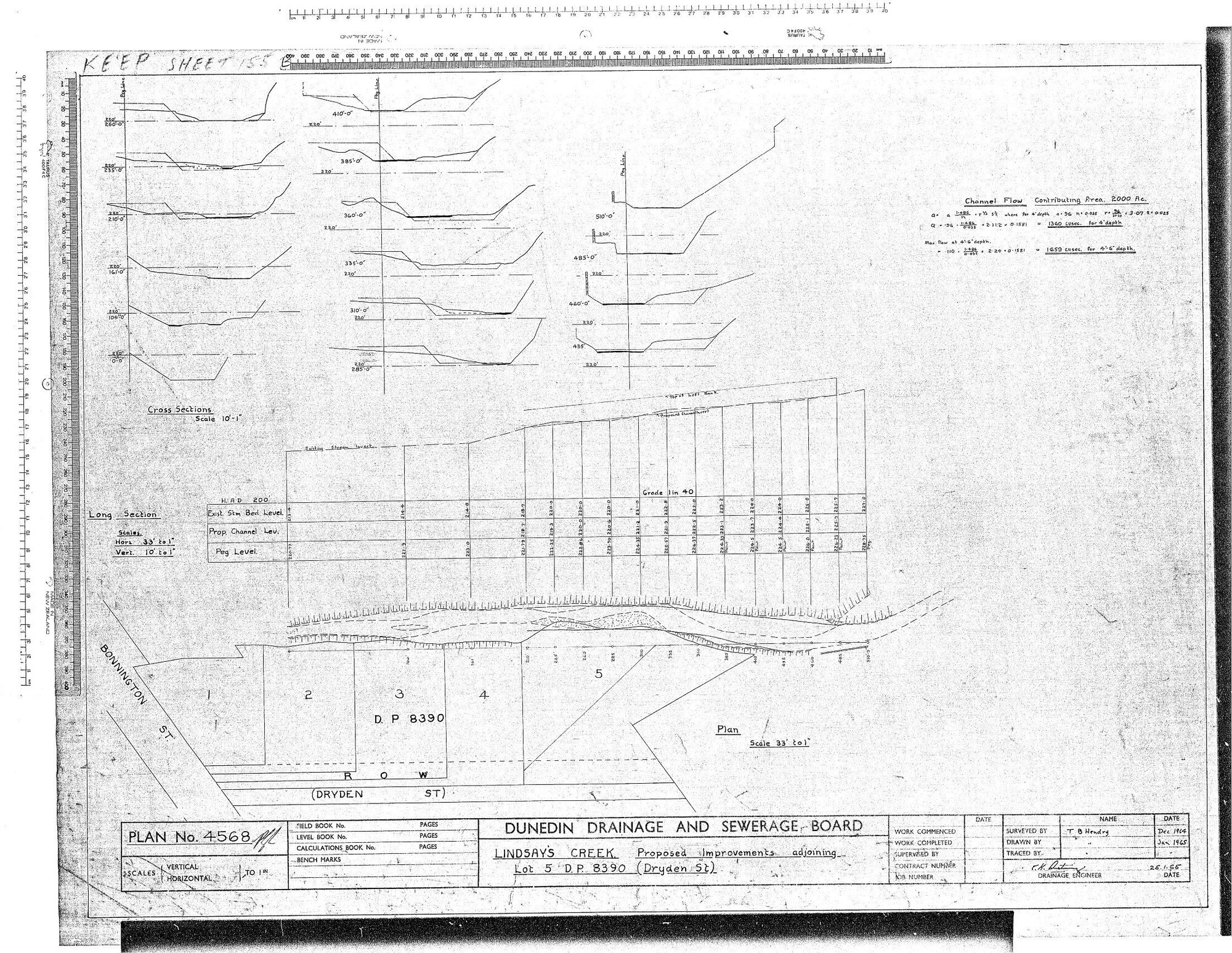 LINDSAY'S CREEK - PROPOSED IMPROVEMENTS ADJOINING LOT 5 D.P. 8390 (DRYDEN ST)