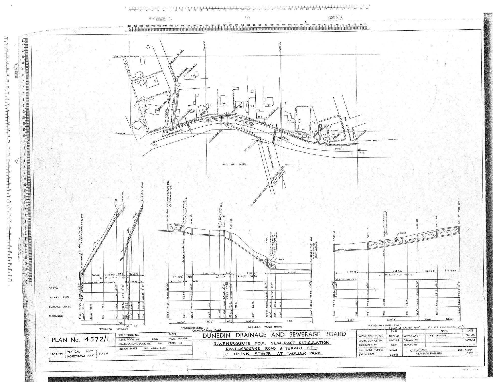 RAVENSBOURNE FOUL SEWAGE RETICULATION - RAVENSBOURNE ROAD &amp; TEKAPO ST. - TO TRUNK SEWER AT MOLLER PARK