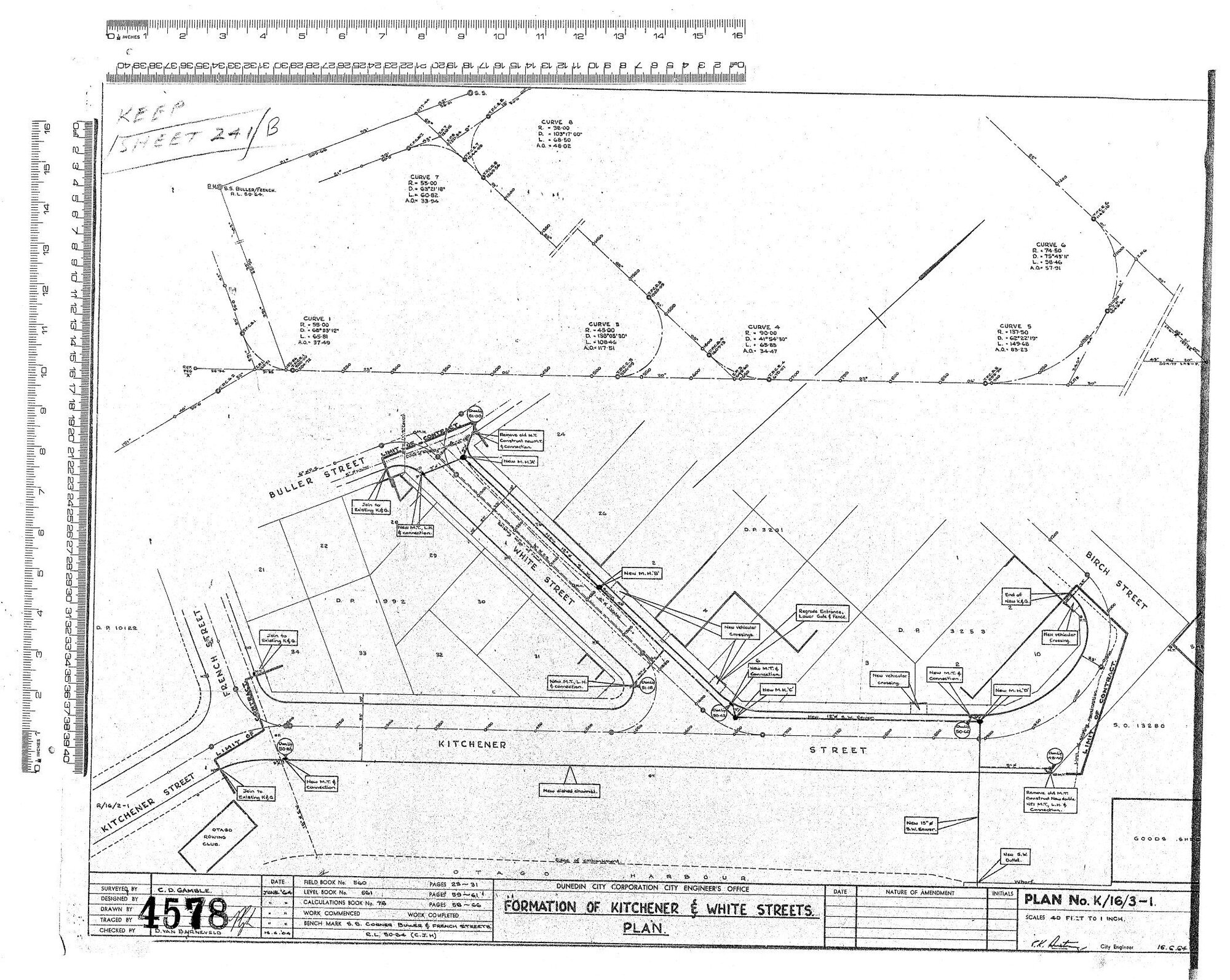FORMATION OF KITCHENER &amp; WHITE STREETS. PLAN
