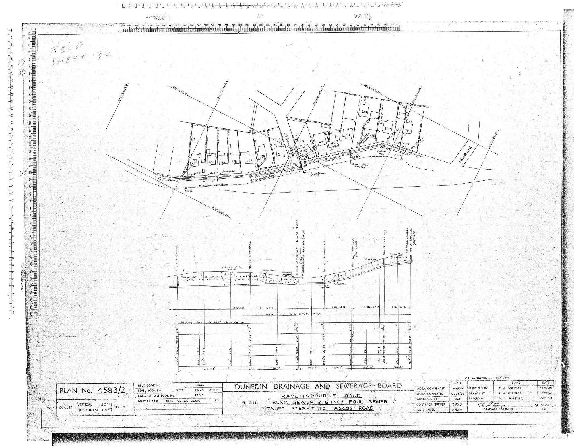 RAVENSBOURNE ROAD - 9 INCH TRUNK SEWER &amp; 6 INCH FOUL SEWER TAUPO STREET TO ASCOG ROAD