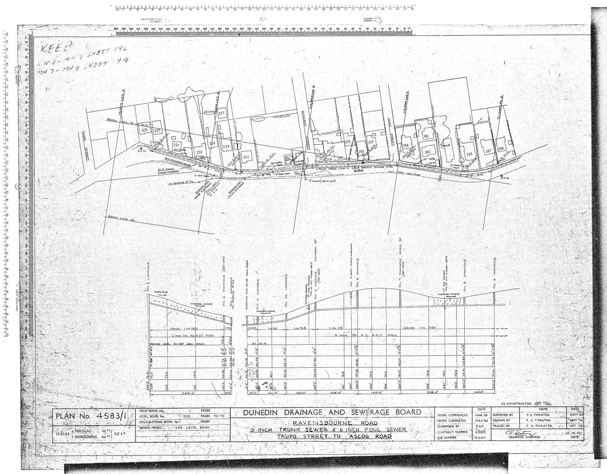RAVENSBOURNE ROAD - 9 INCH TRUNK SEWER &amp; 6 INCH FOUL SEWER TAUPO STREET TO ASCOG ROAD