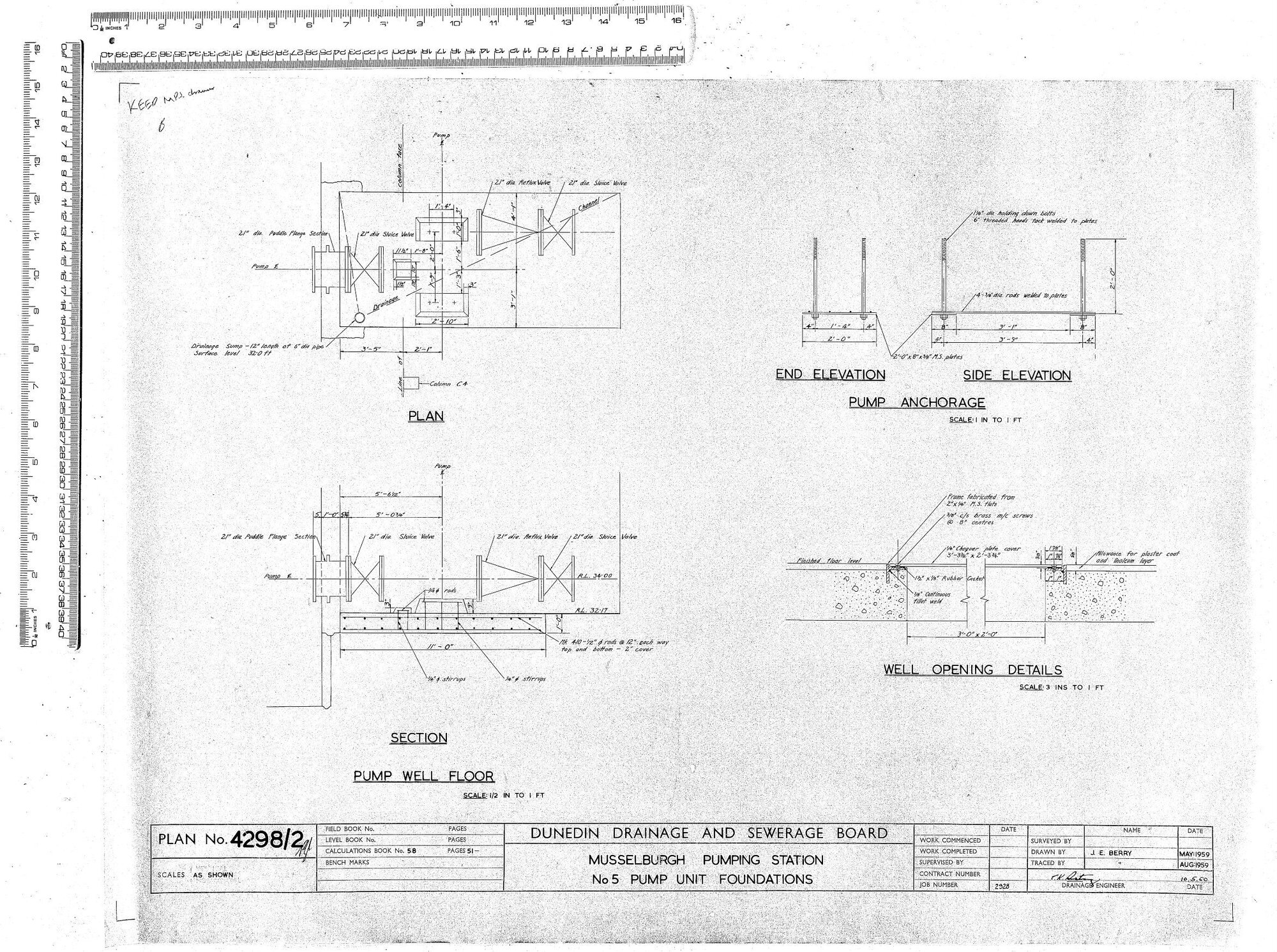 MUSSELBURGH PUMPING STATION NO 5 PUMP UNIT FOUNDATIONS