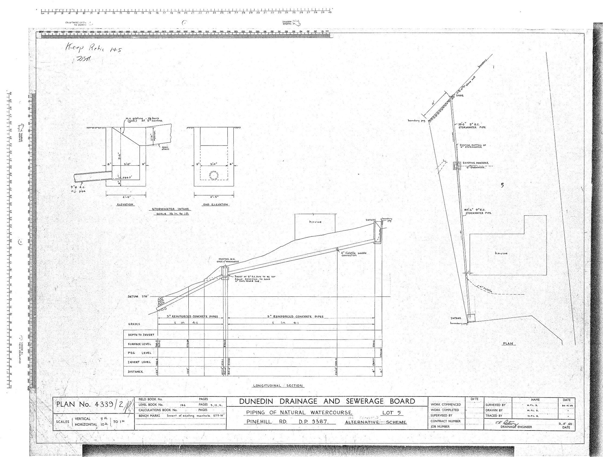 PIPING OF NATURAL WATERCOURSE LOT 5 PINEHILL RD D.P 9387 ALTERNATIVE SCHEME