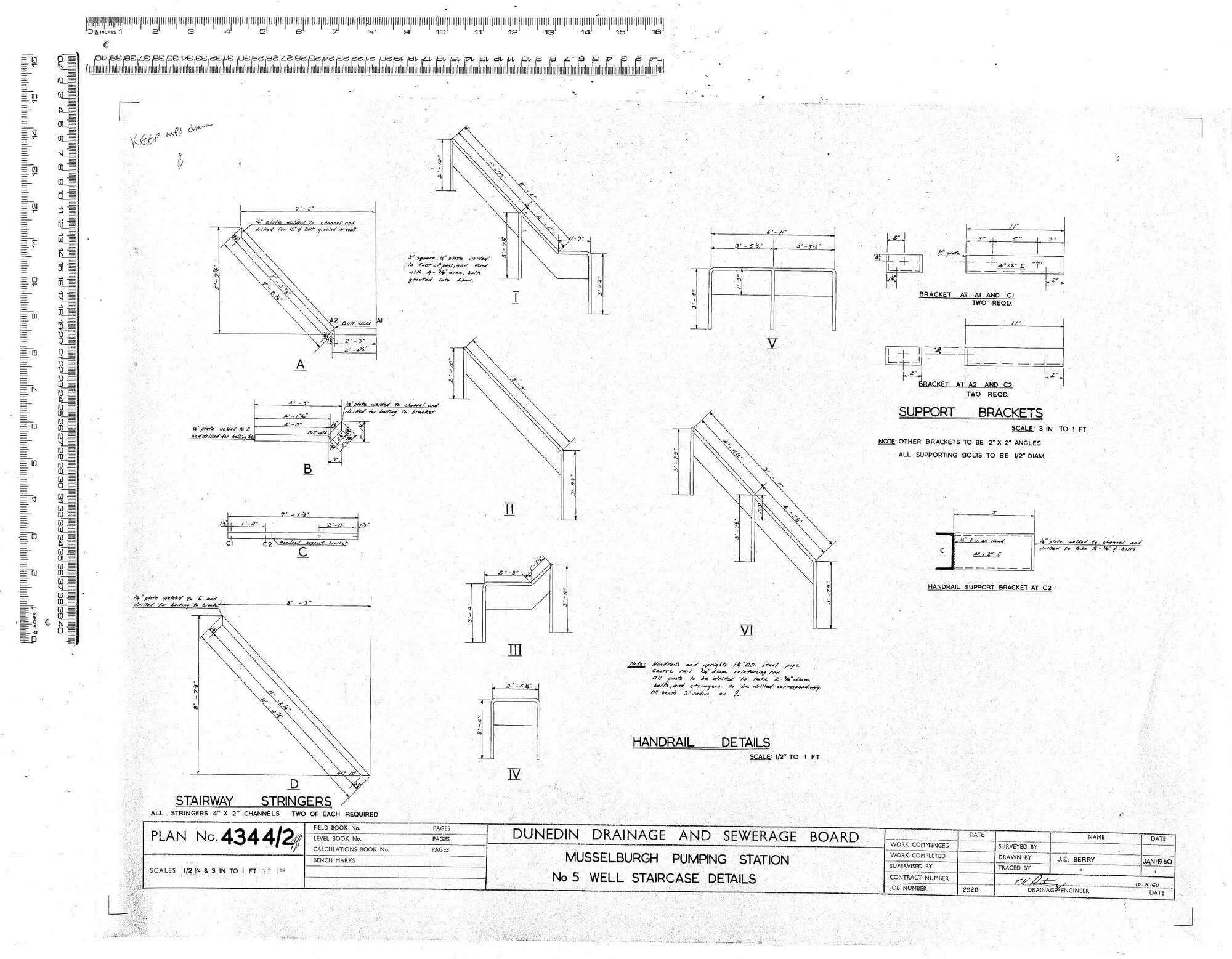 MUSSELBURGH PUMPING STATION NO 5 WELL STAIRCASE DETAILS