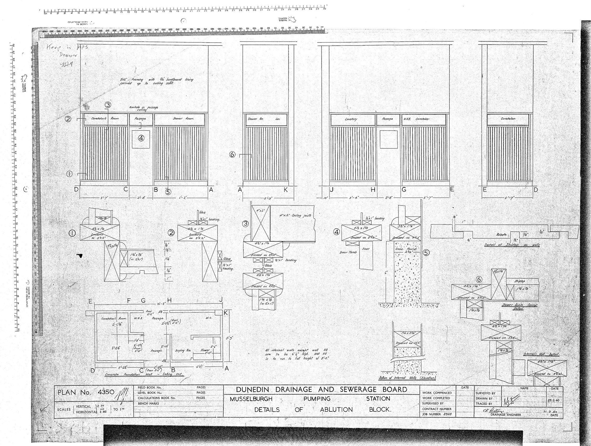 MUSSELBURGH PUMPING STATION DETAILS OF ABLUTION BLOCK