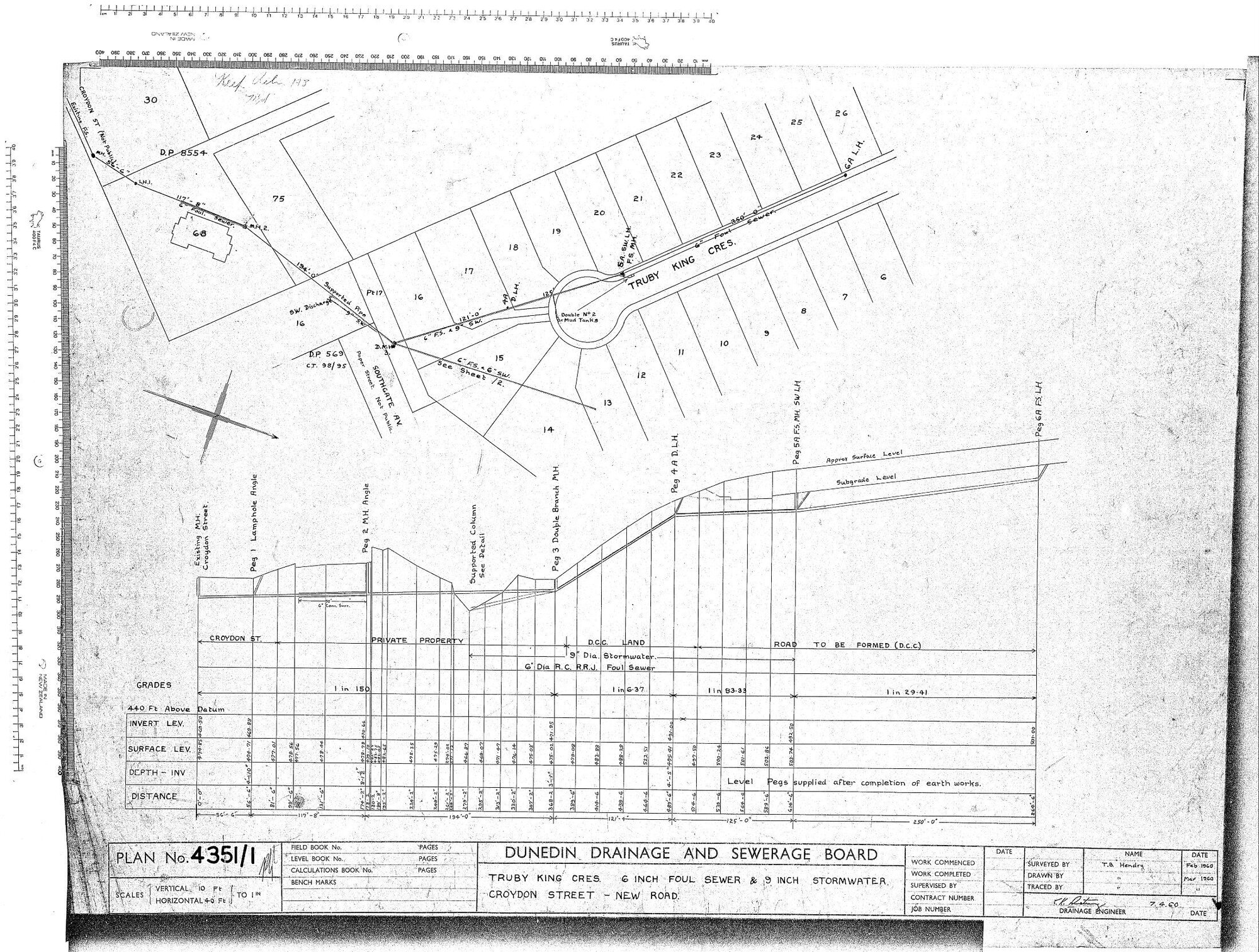 TRUBY KING CRES 6 INCH FOUL SEWER &amp; 9 INCH STORMWATER CROYDON STREET - NEW ROAD