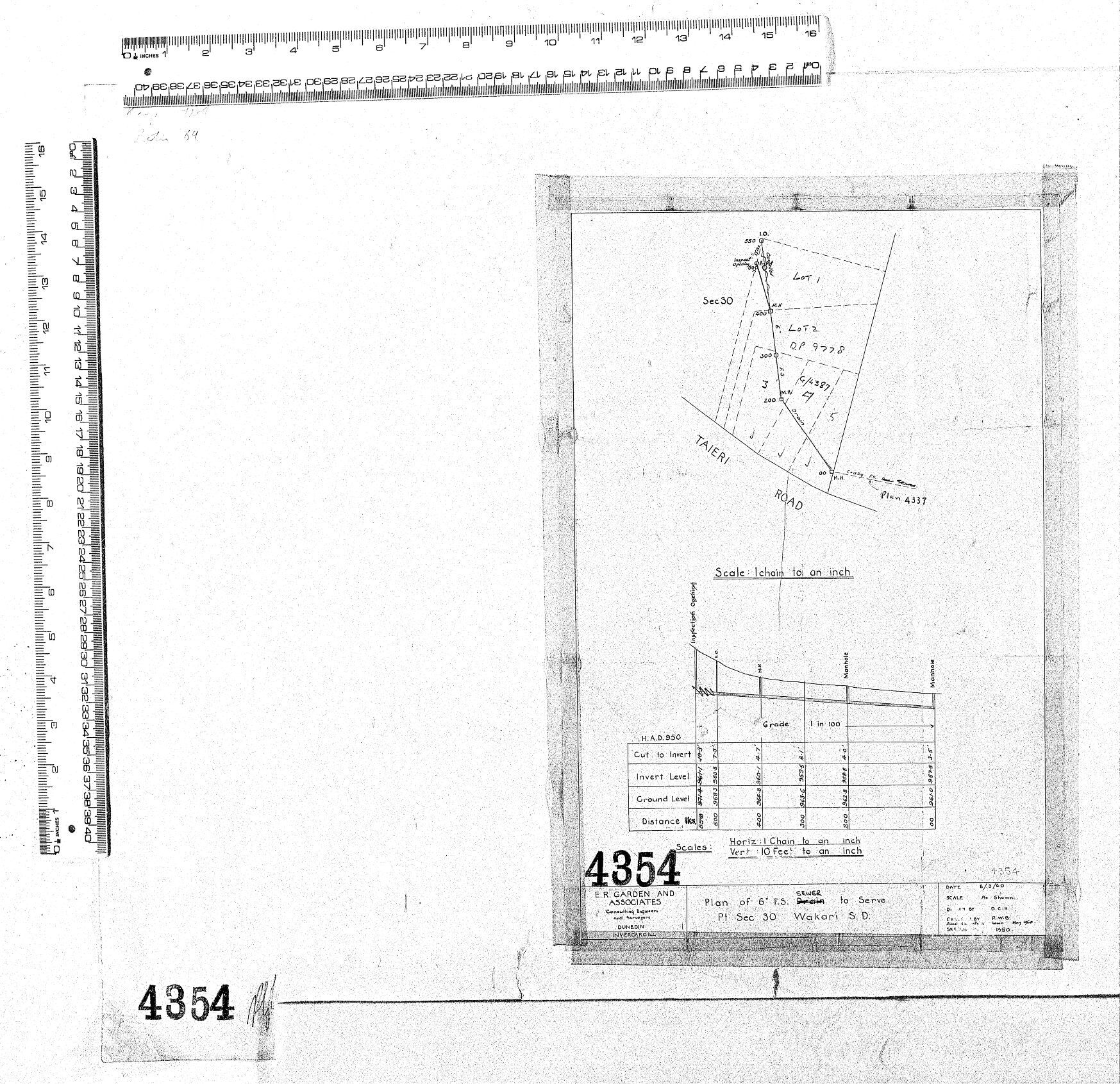 PLAN OF 6" F.S. SEWER TO SERVE PT SEC 30 WAKARI S.D