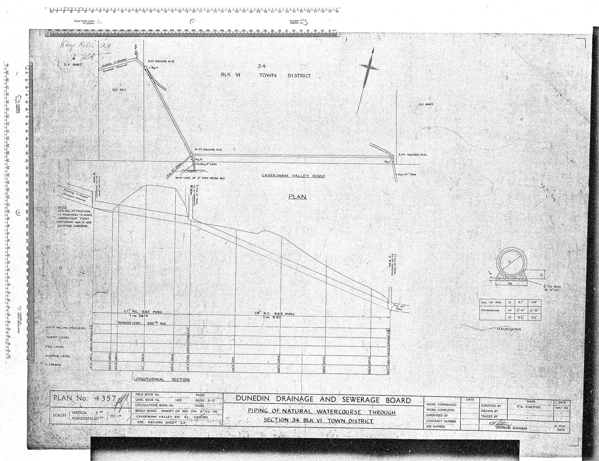 PIPING OF NATURAL WATERCOURSE THROUGH SECTION 34 BLK VI TOWN DISTRICT