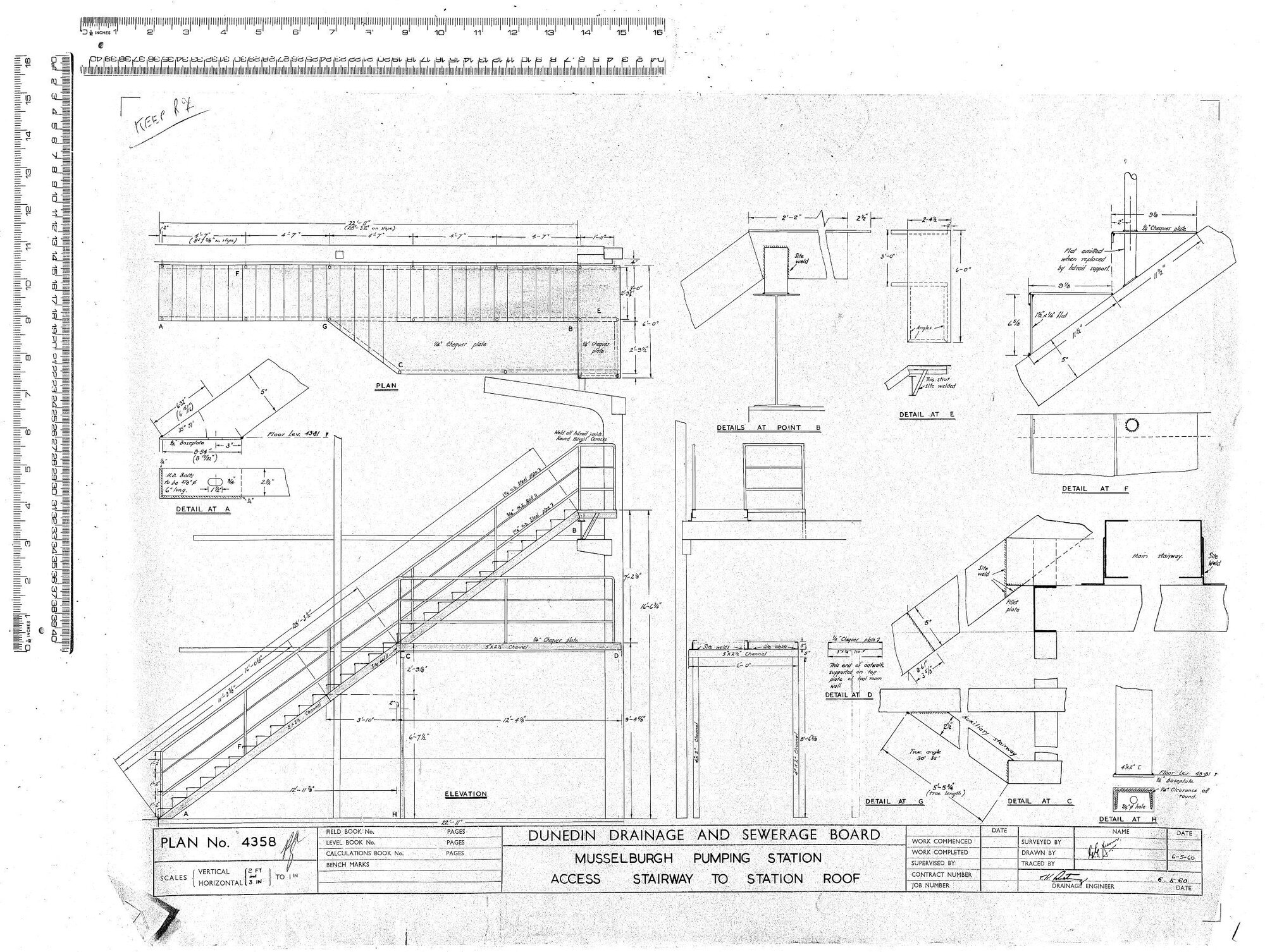 MUSSELBURGH PUMPING STATION ACCESS STAIRWAY TO STATION ROOF