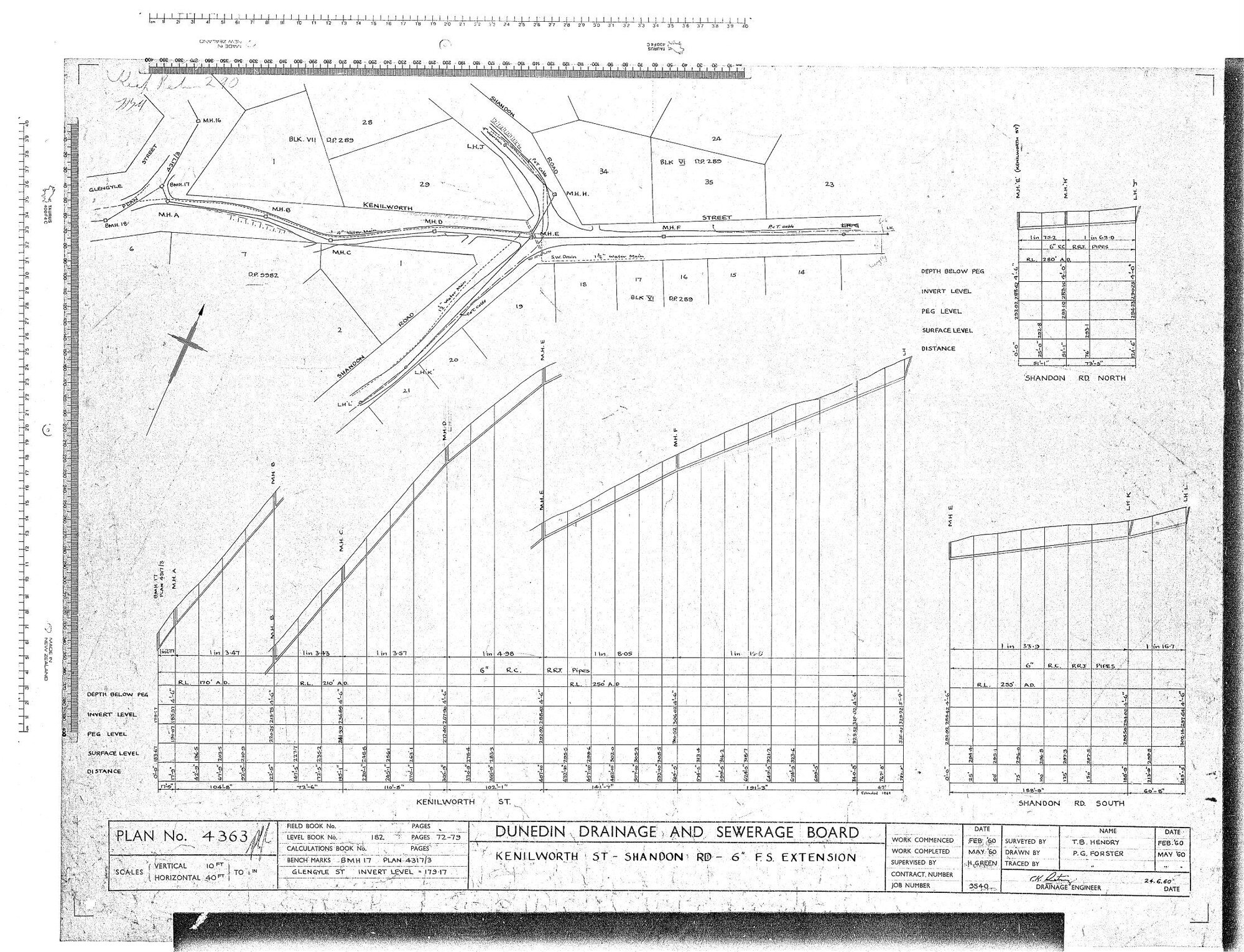 KENILWORTH ST - SHANDON RD - 6" F.S. EXTENSION