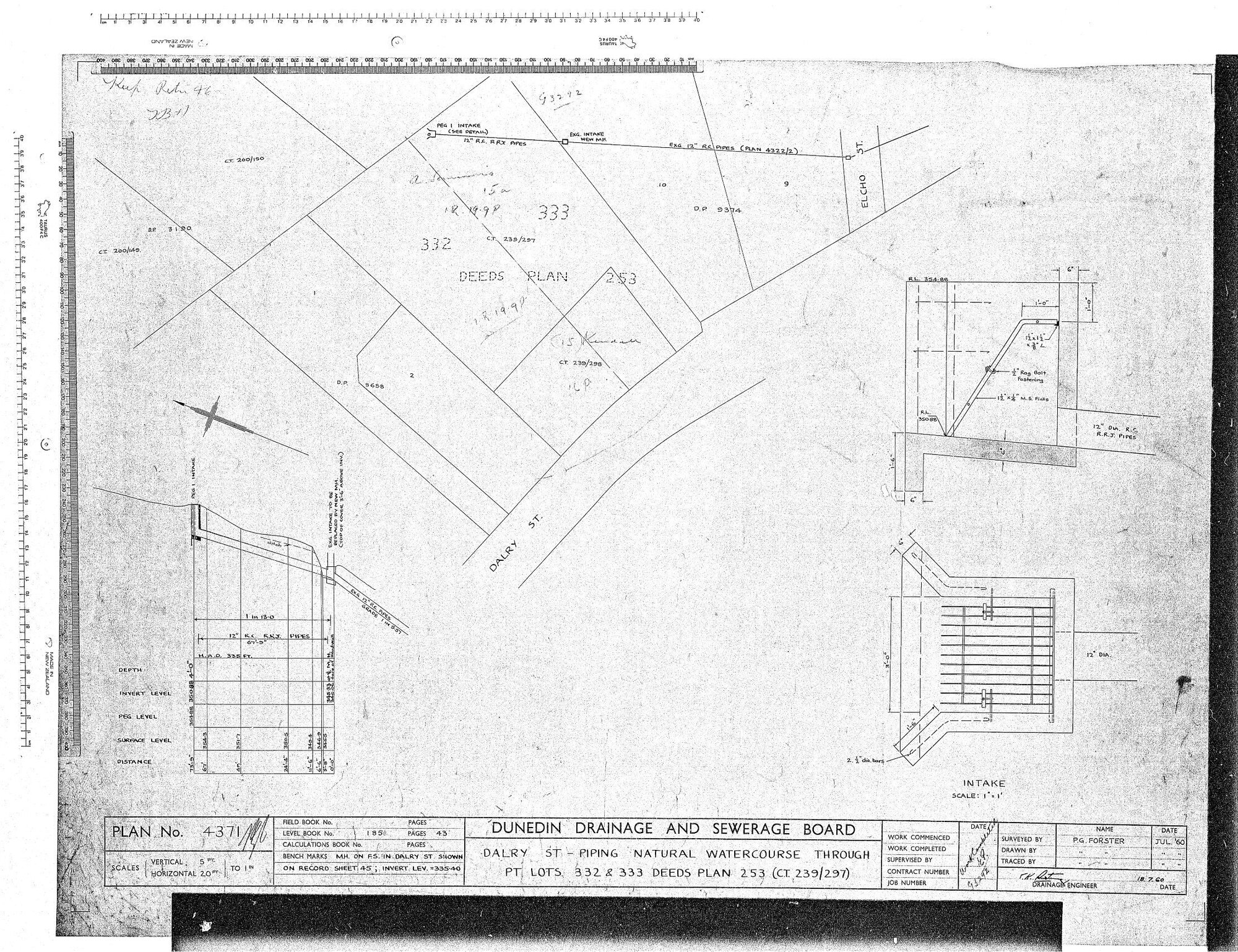 DALRY ST PIPING NATURAL WATERCOURSE THROUGH PT LOTS 332 &amp; 333 DEEDS PLAN 253 (C.T. 239/291)