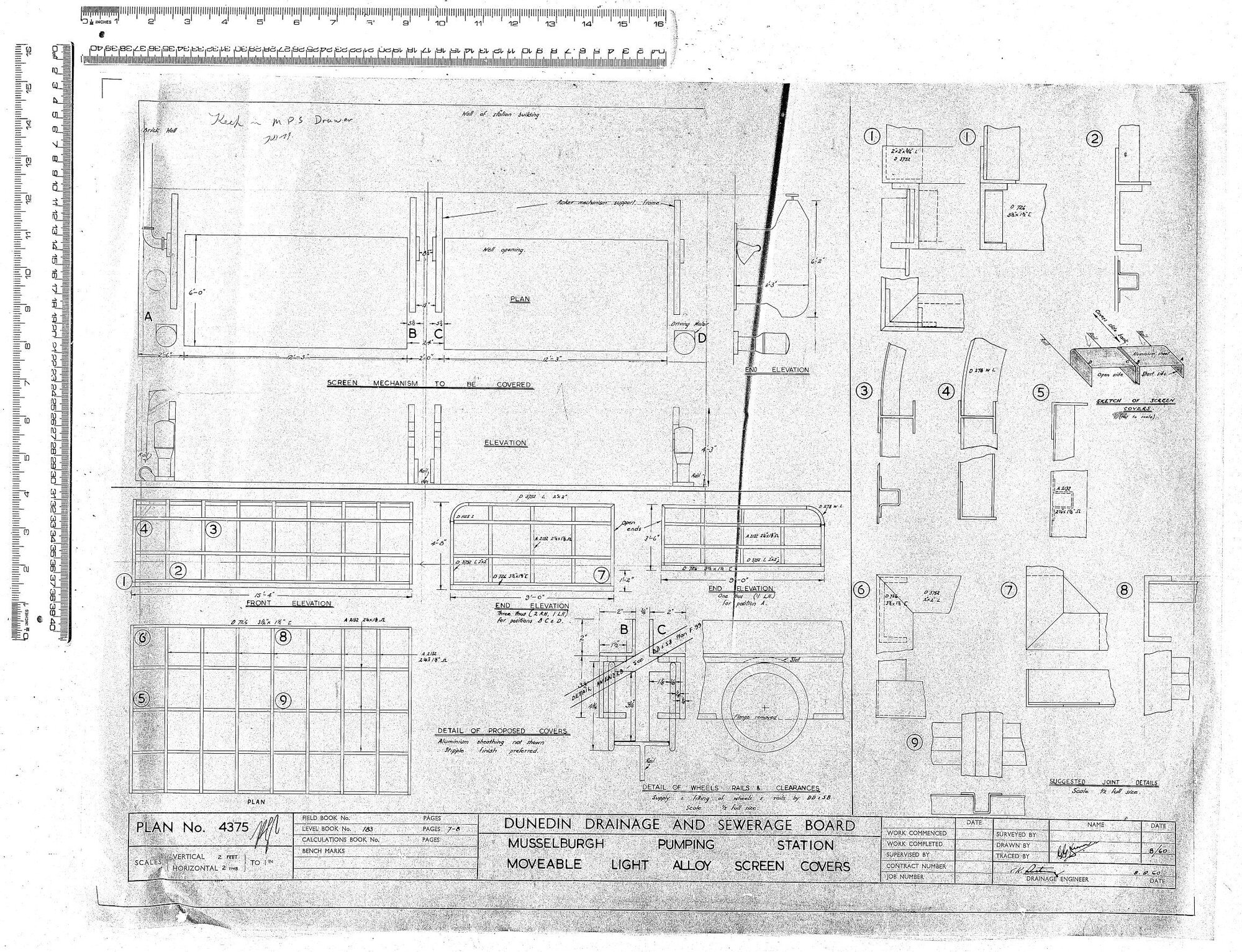 MUSSELBURGH PUMPING STATION MOVEABLE LIGHT ALLOY SCREEN COVERS
