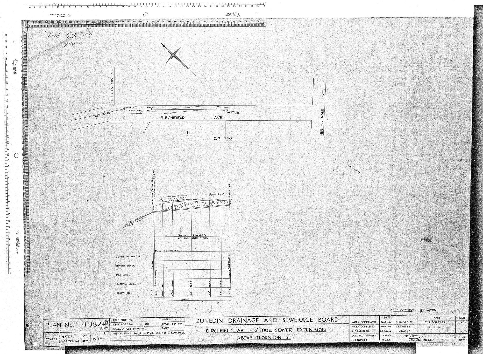 BIRCHFIELD AVE - 6" FOUL SEWER EXTENSION ABOVE THORNTON ST