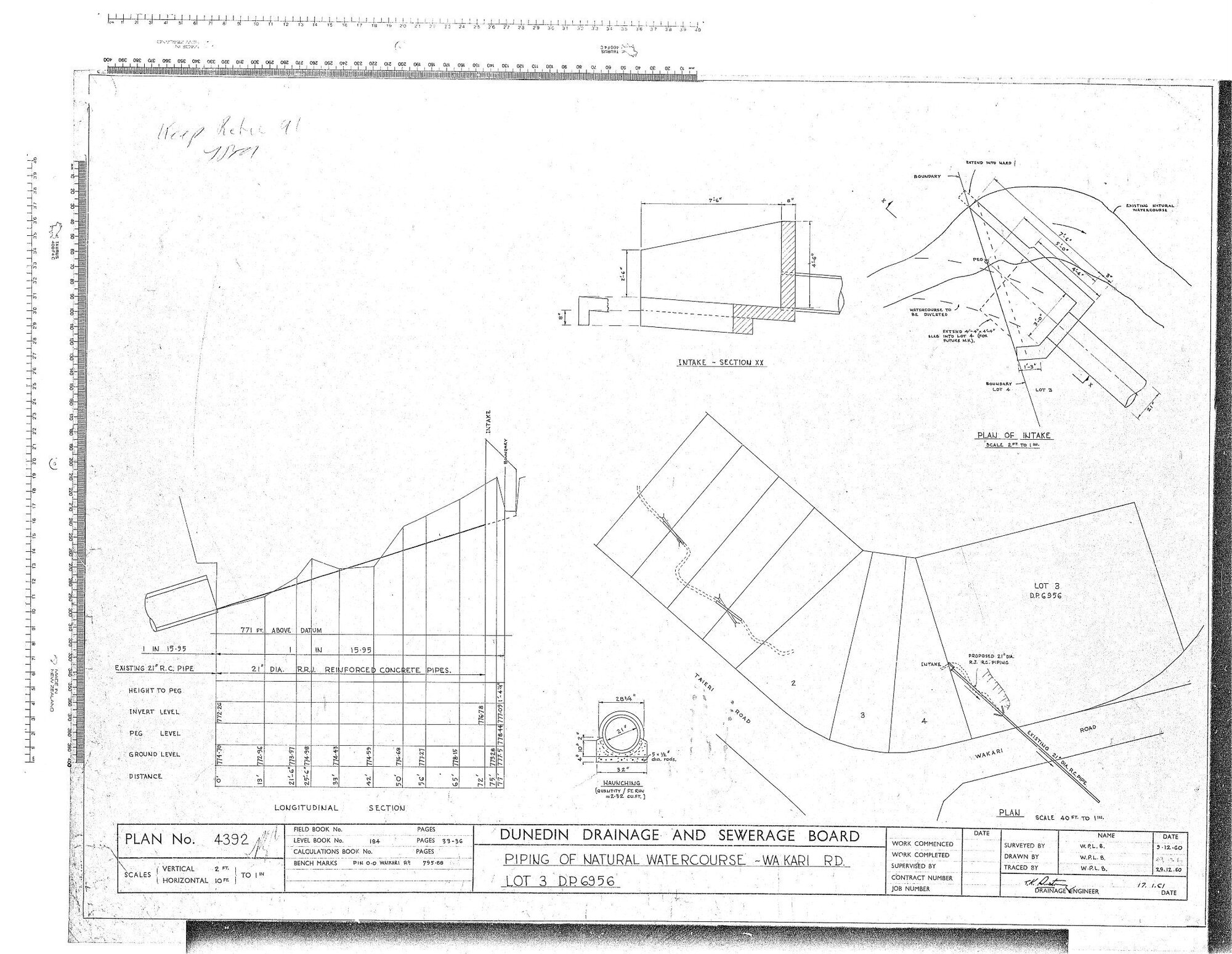 PIPING OF NATURAL WATERCOURSE - WAKARI RD LOT DP6956