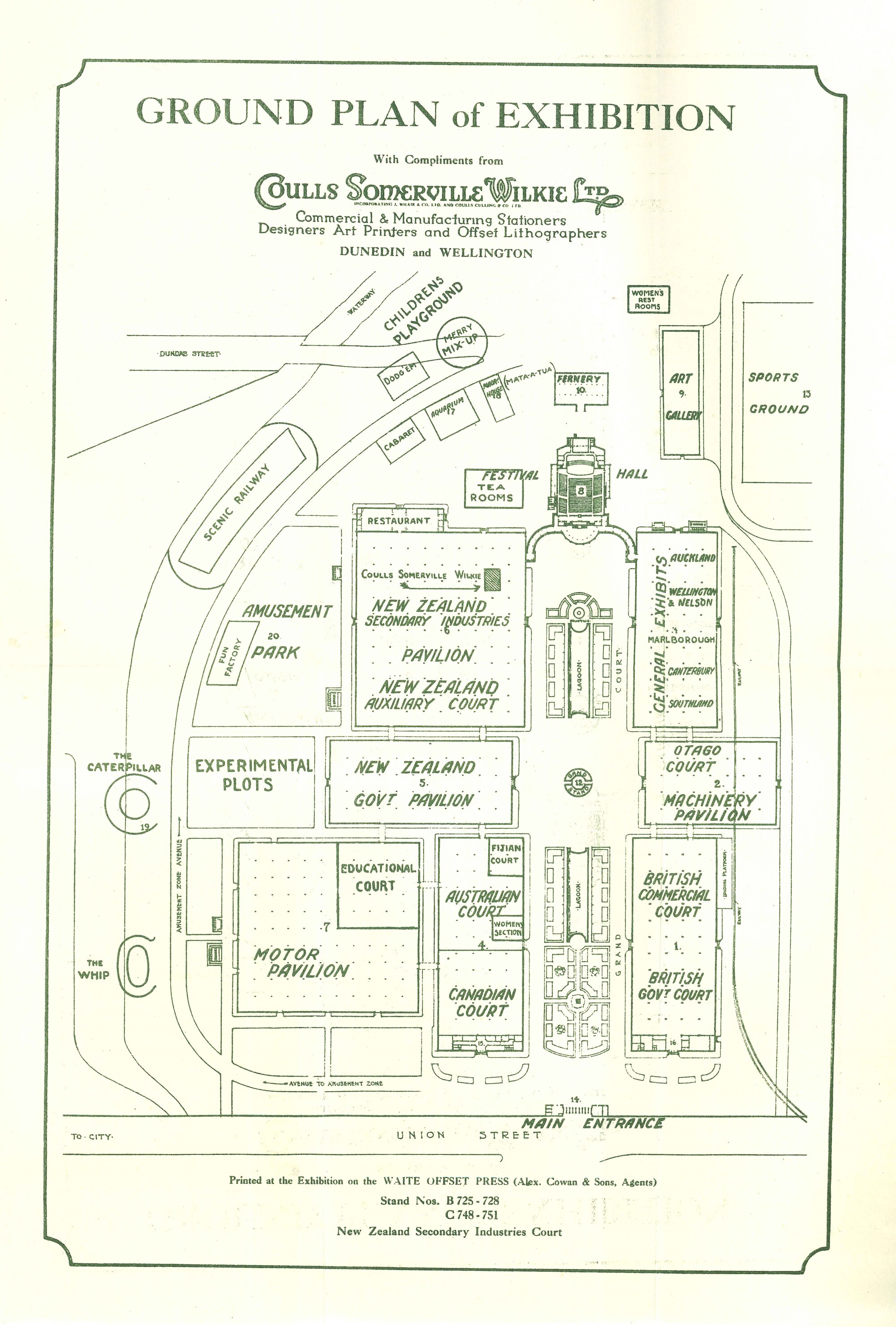 New Zealand &amp; South Seas Exhibition 1925-26, Ground Plan of Exhibition
