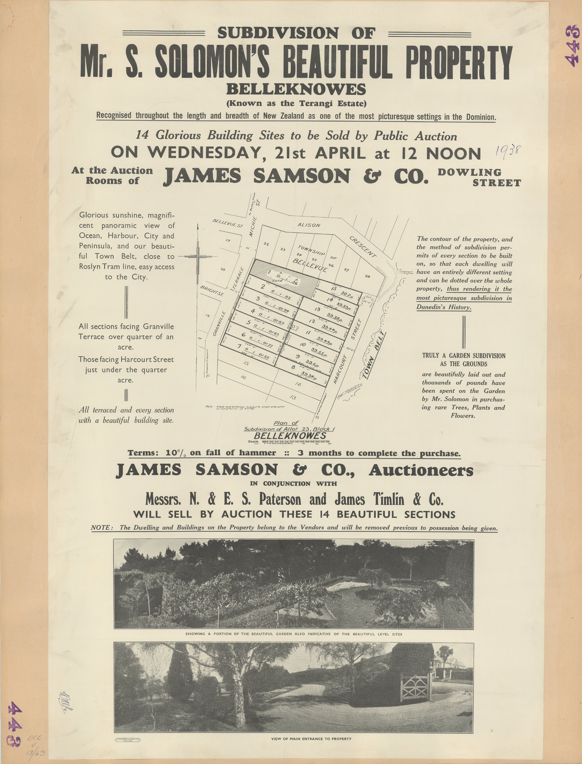 Subdivision of Mr Solomon's Beautiful Property, Belleknowes