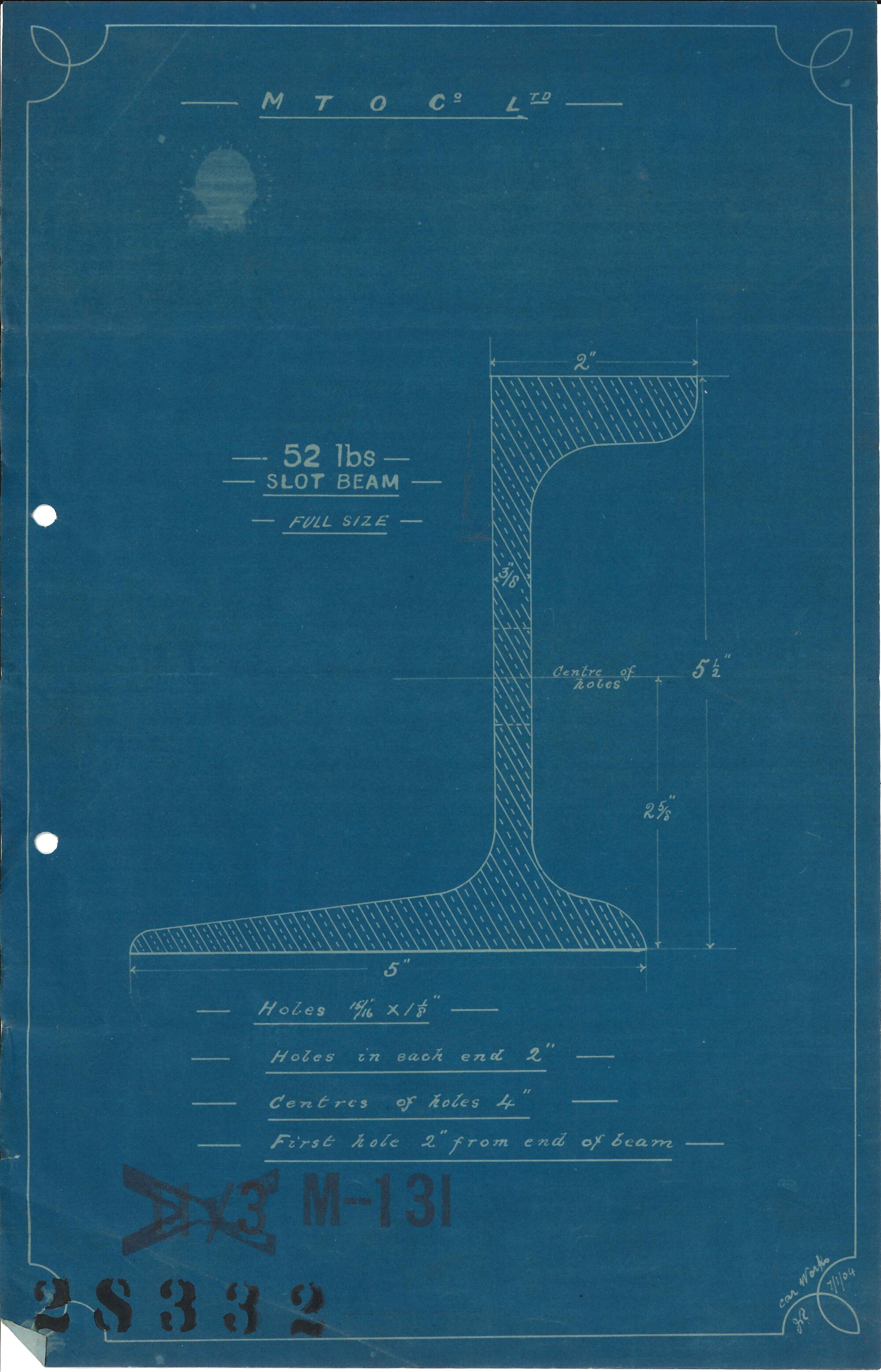 MTO Co. Ltd. 52 lbs Slot Beam