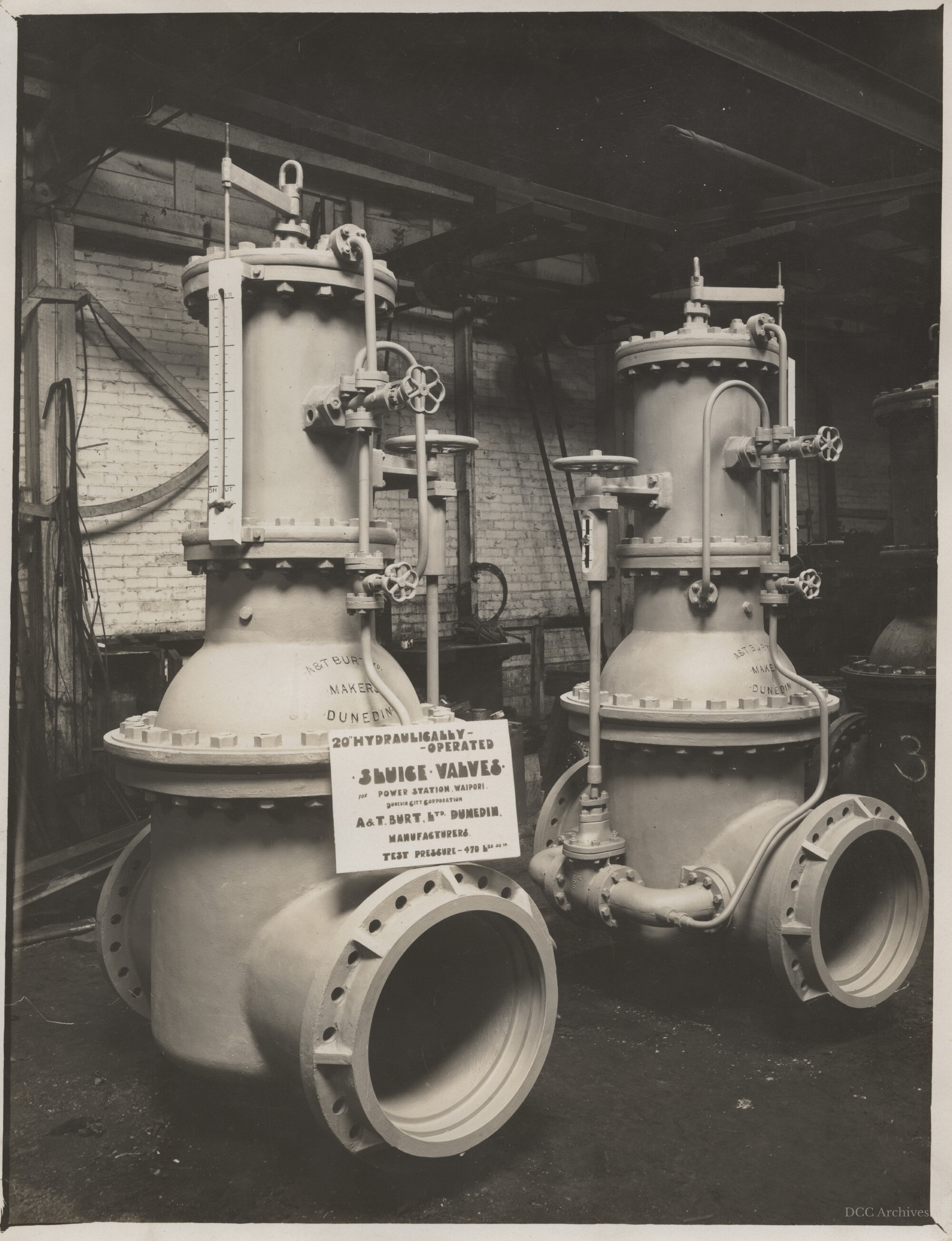 Sluice Valves for Waipori Power Station