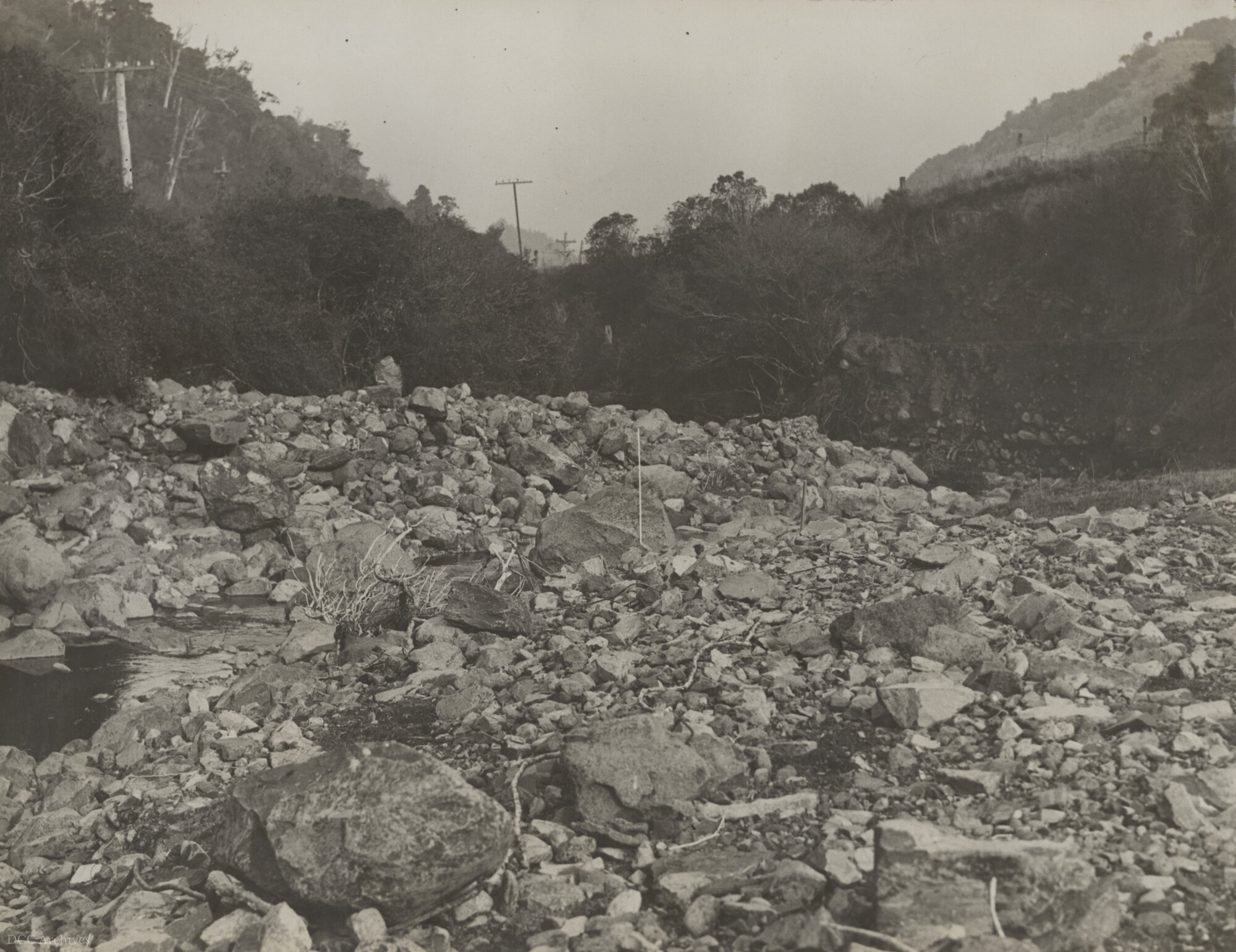 Bed of Leith Showing Boulders Moved by Flood