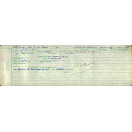 Electricity Department Connection Record - Westland Street Green Island