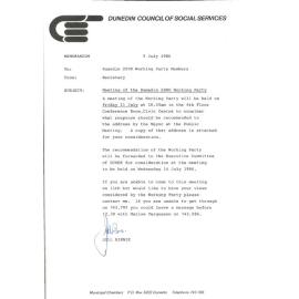 Dunedin Council of Social Services Dunedin 2000 Project - Memorandum: Community Groups Response to "Dunedin 2000"