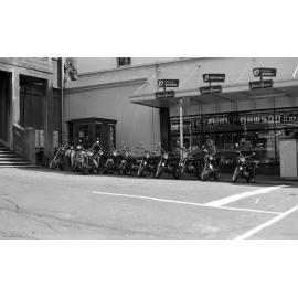 Motorcycles Parked on Dowling Street