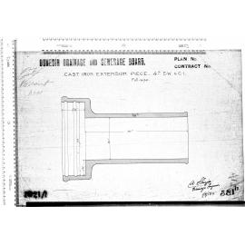 CAST IRON EXTENSION PIECE.  4" E-W TO C-1  FULL SIZE