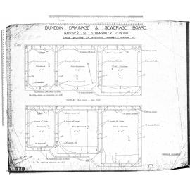 HANOVER ST STORMWATER CONDUIT CROSS SECTIONS AT BYE-PASS CHAMBER - HARROW ST.
