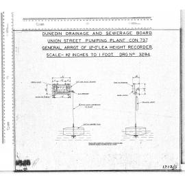 UNION STREET PUMPING PLANT CON. 737.  GENERAL ARRGT. OF 12'-0" LEA HEIGHT RECORDER