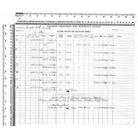 STORM WATER CALCULATION SHEET