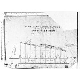 PLAN AND LONGITUDINAL SECTION OF 9" PIPE SEWER IN LONDON STREET