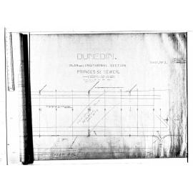 PLAN AND LONGITUDINAL SECTION PRINCES STREET SEWER
