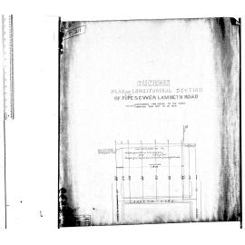 PLAN AND LONGITUDINAL SECTION OF S.W. PIPE SEWER LAMBETH ROAD